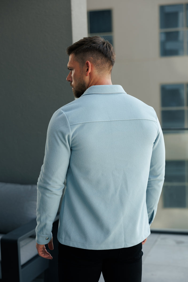 FS Brushed Button Up Plain Jacket Blue - FSN185 (PRE ORDER 15TH DECEMBER) 