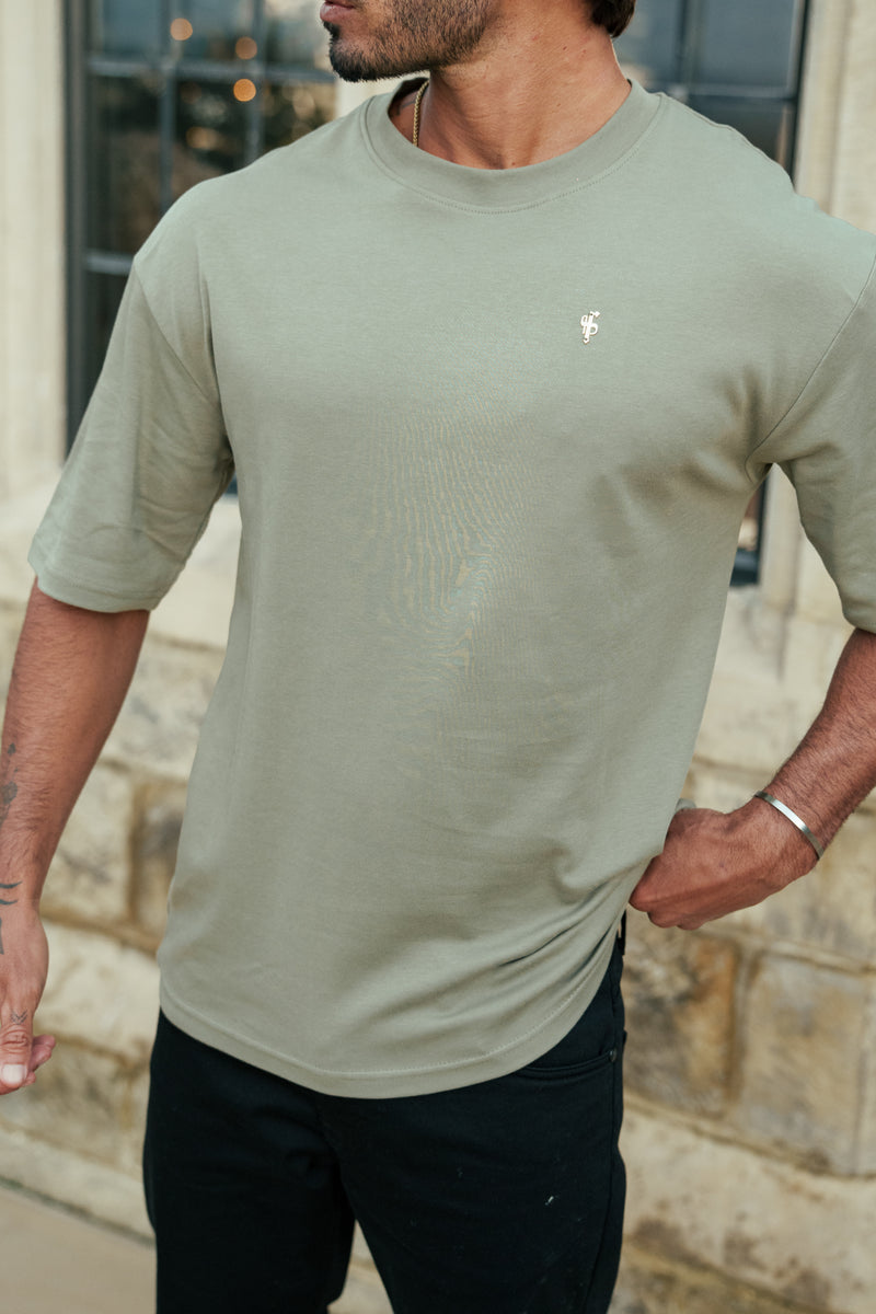 Father Sons Classic Olive / Gold Oversized Crew T Shirt - FSH1419