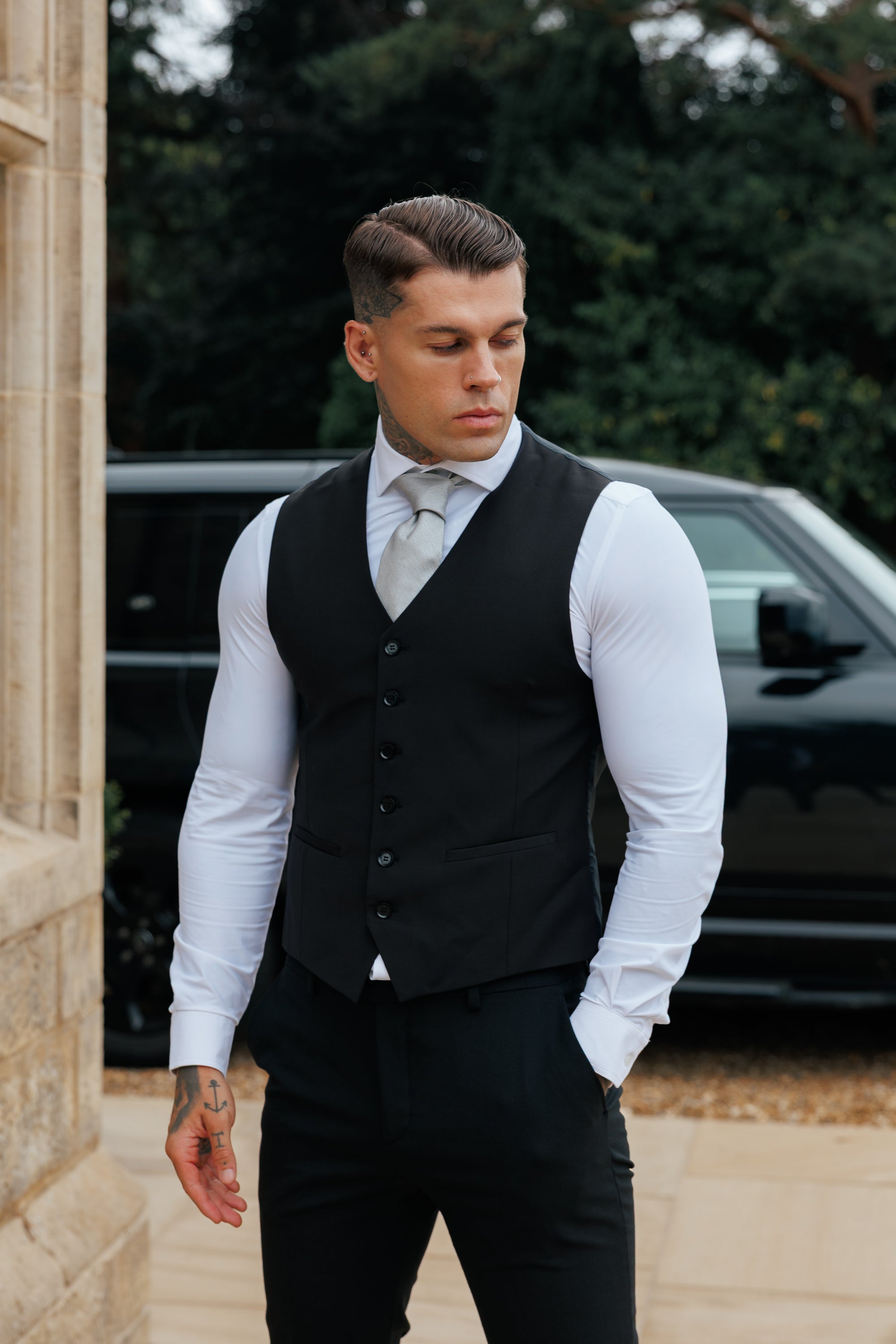 Slim Formal Waistcoat Black - FSW010