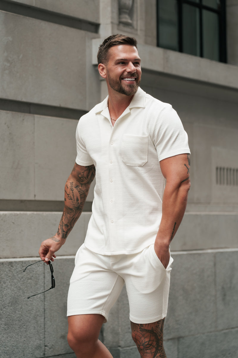 Father Sons Jersey Cord White Shorts - FSR011