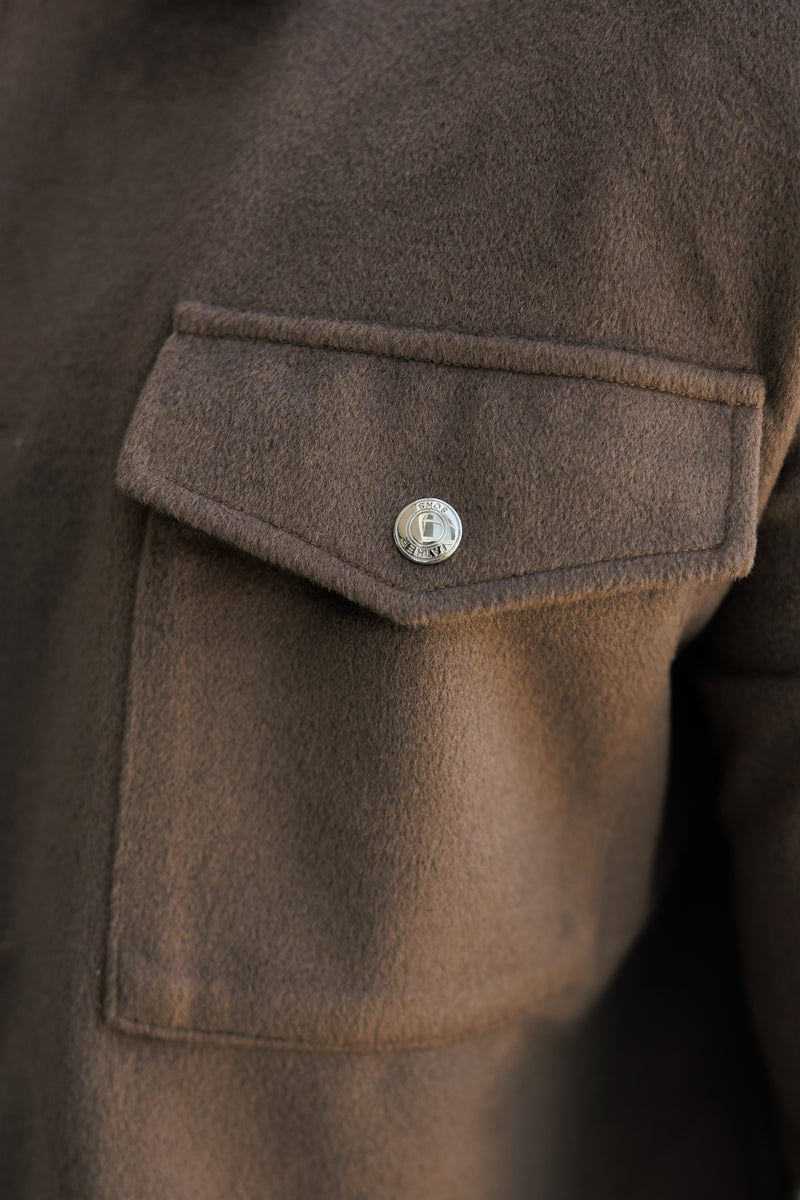 FS Brushed Button Up Plain Jacket Taupe - FSN184 (PRE ORDER 15TH DECEMBER) 