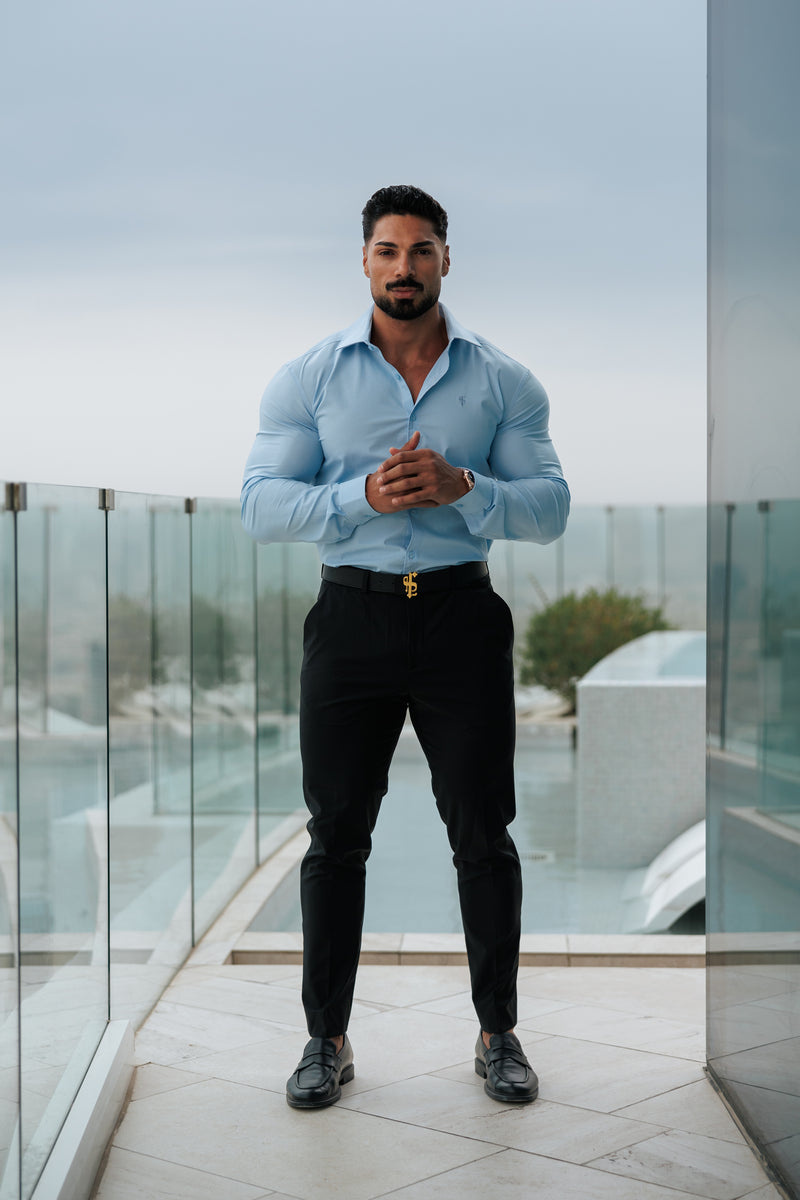 Father Sons Muscle Fit Advanced Stretch Powder Blue with Cutaway Collar  - FS1167