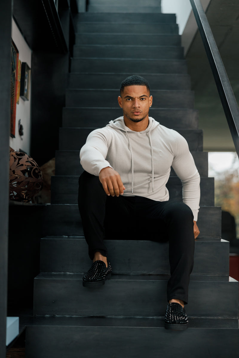 Father Sons Silver Grey Knitted Overhead Hoodie - FSN117