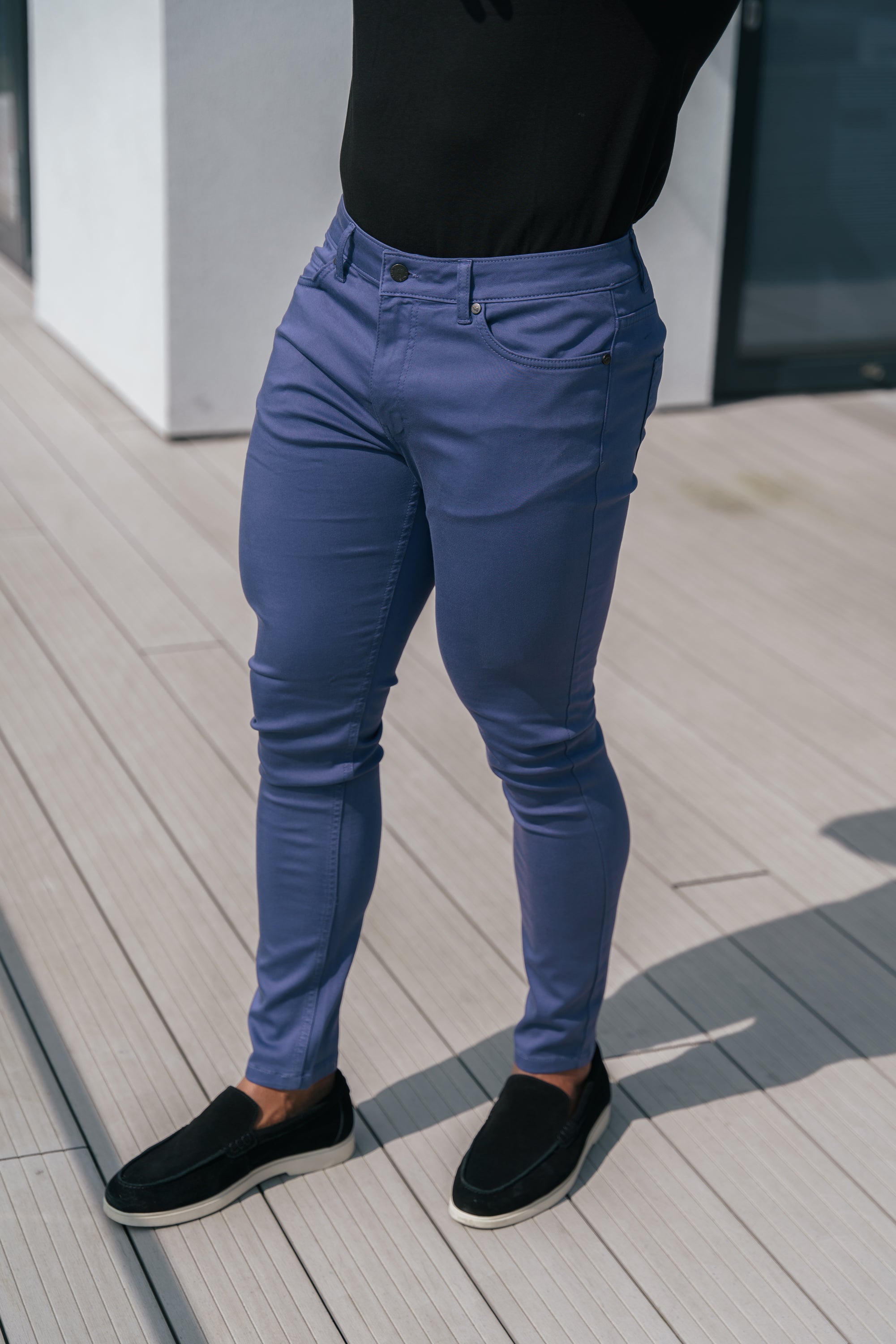 FS Slim Stretch Light Navy Sateen Pants - FSH1148