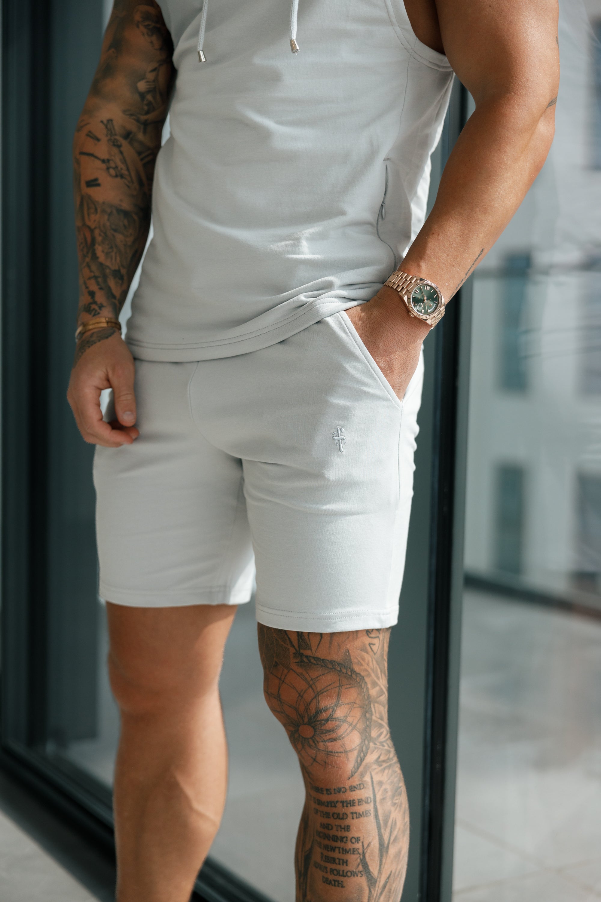 Light Grey Elasticated Shorts - FSH899