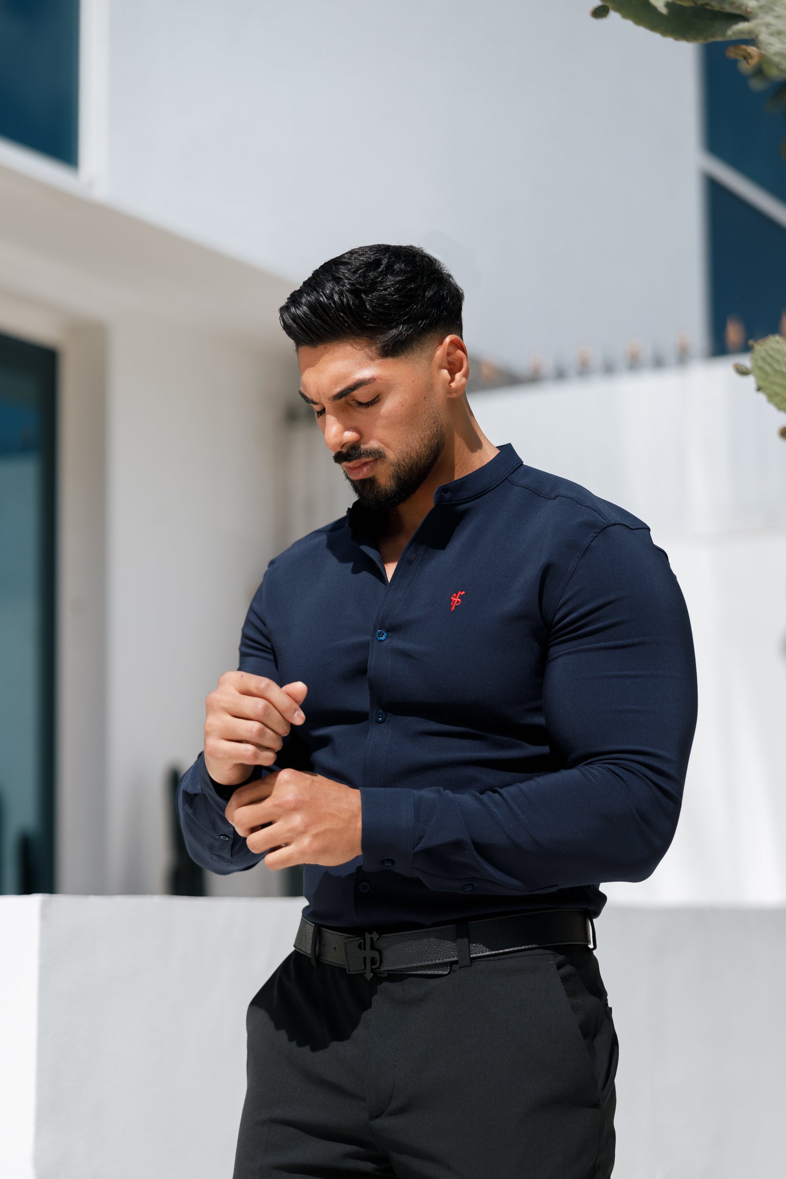 Father Sons Super Slim Scuba Navy / Red Long Sleeve Stretch