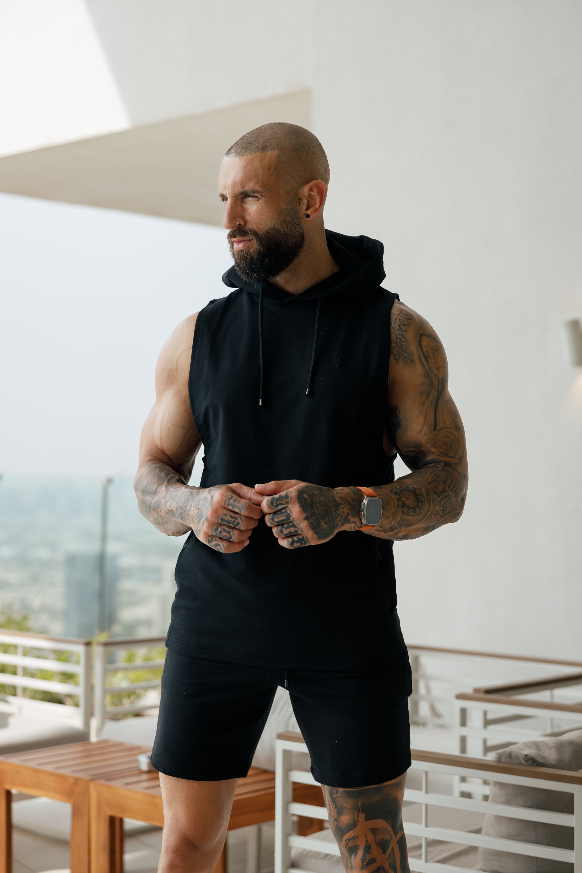 Black Elasticated Shorts - FSJS656