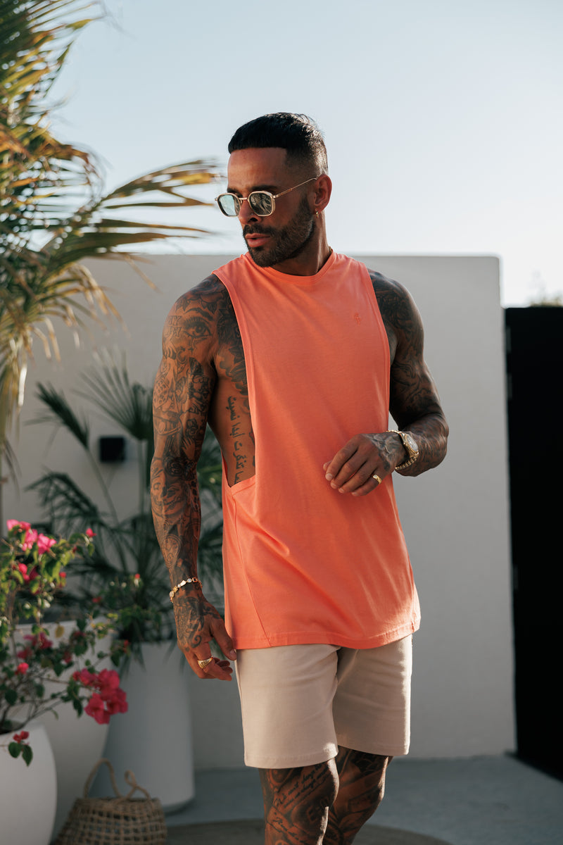 Father Sons Classic Bamboo Dropped Armhole Salmon Vest - FSH1344
