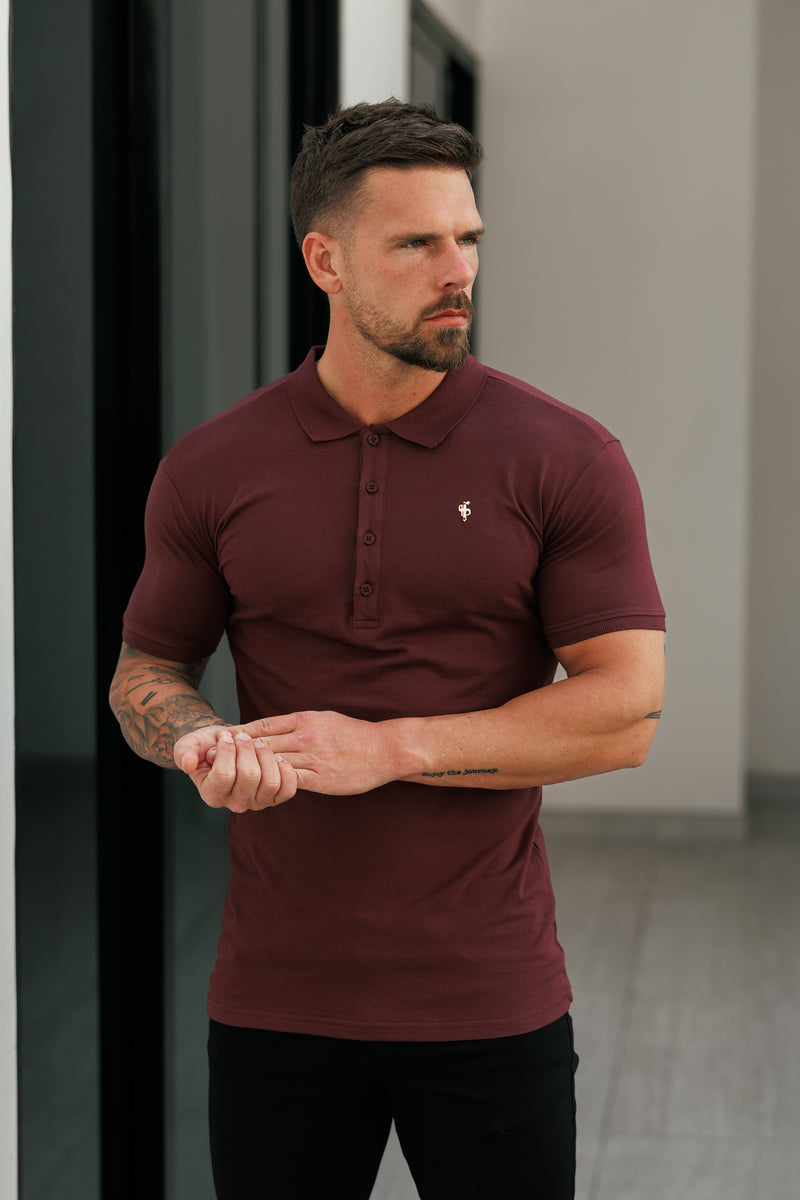 Father Sons Classic Burgundy / Gold Polo Shirt - FSH1407