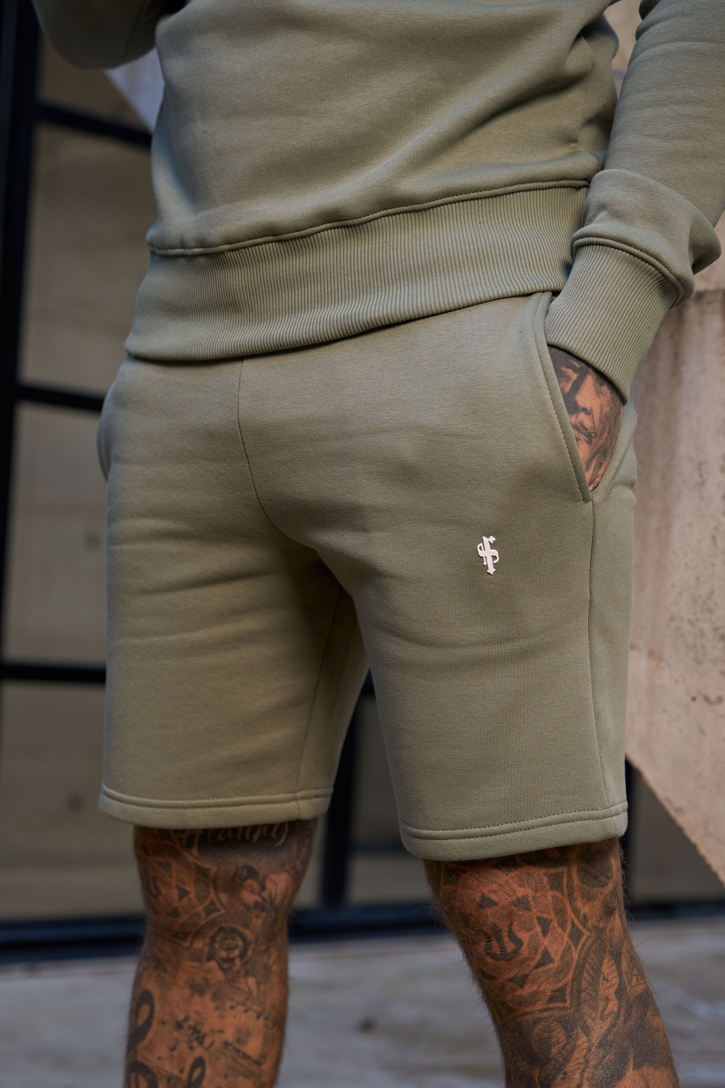 FS Plain Olive Shorts with FS Branding - FSH1204 