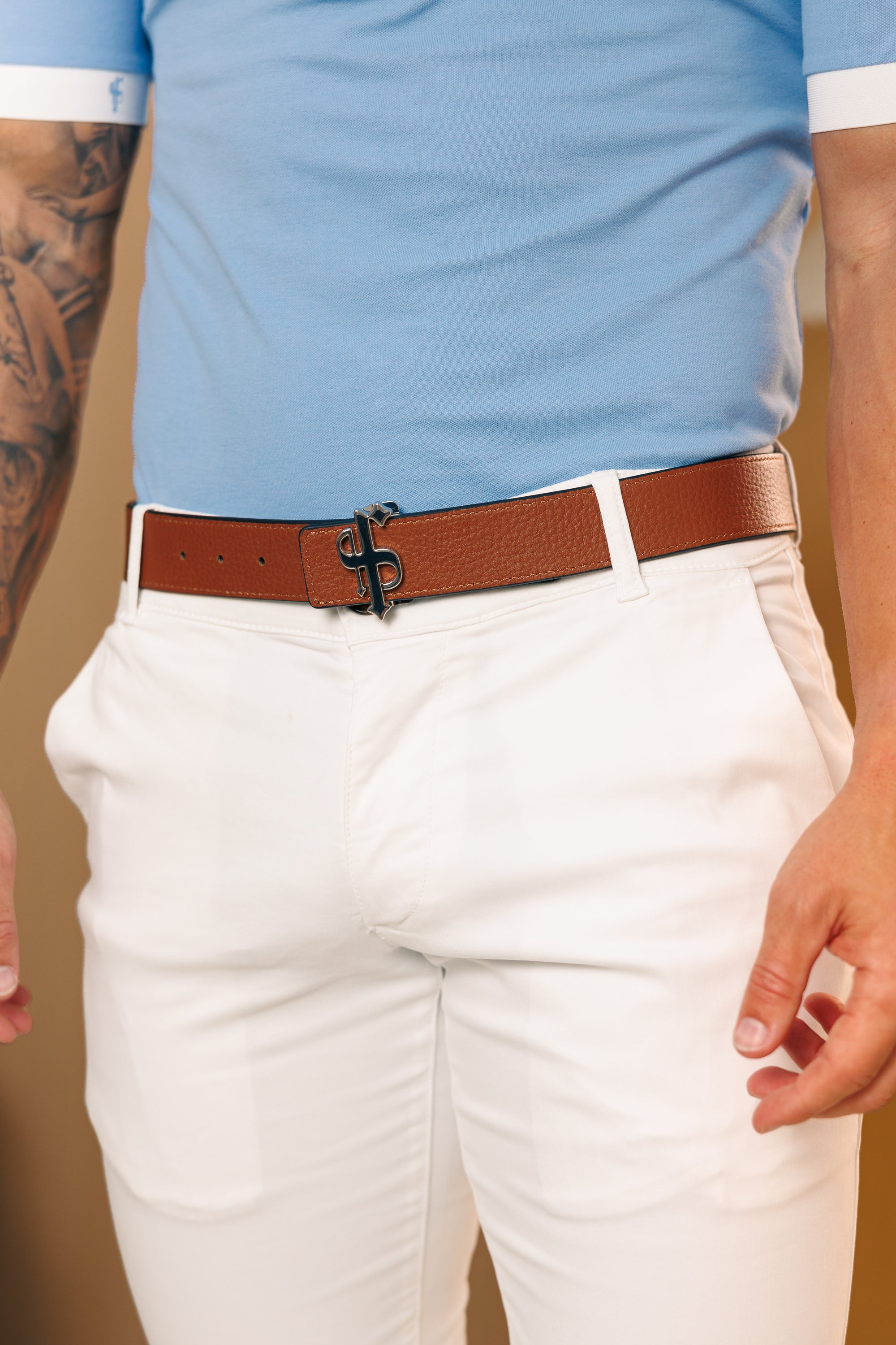 White Chino Trousers With Belt Loops - FSH1663 (PRE ORDER 23RD SEPTEMBER)