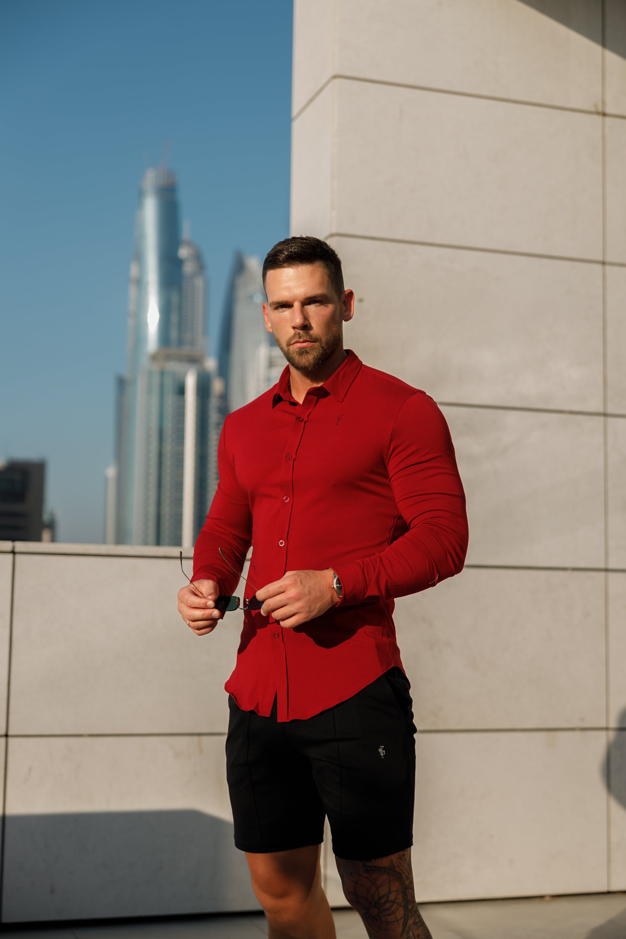 Fitted Ox Blood Long Sleeve Jersey - FSD002