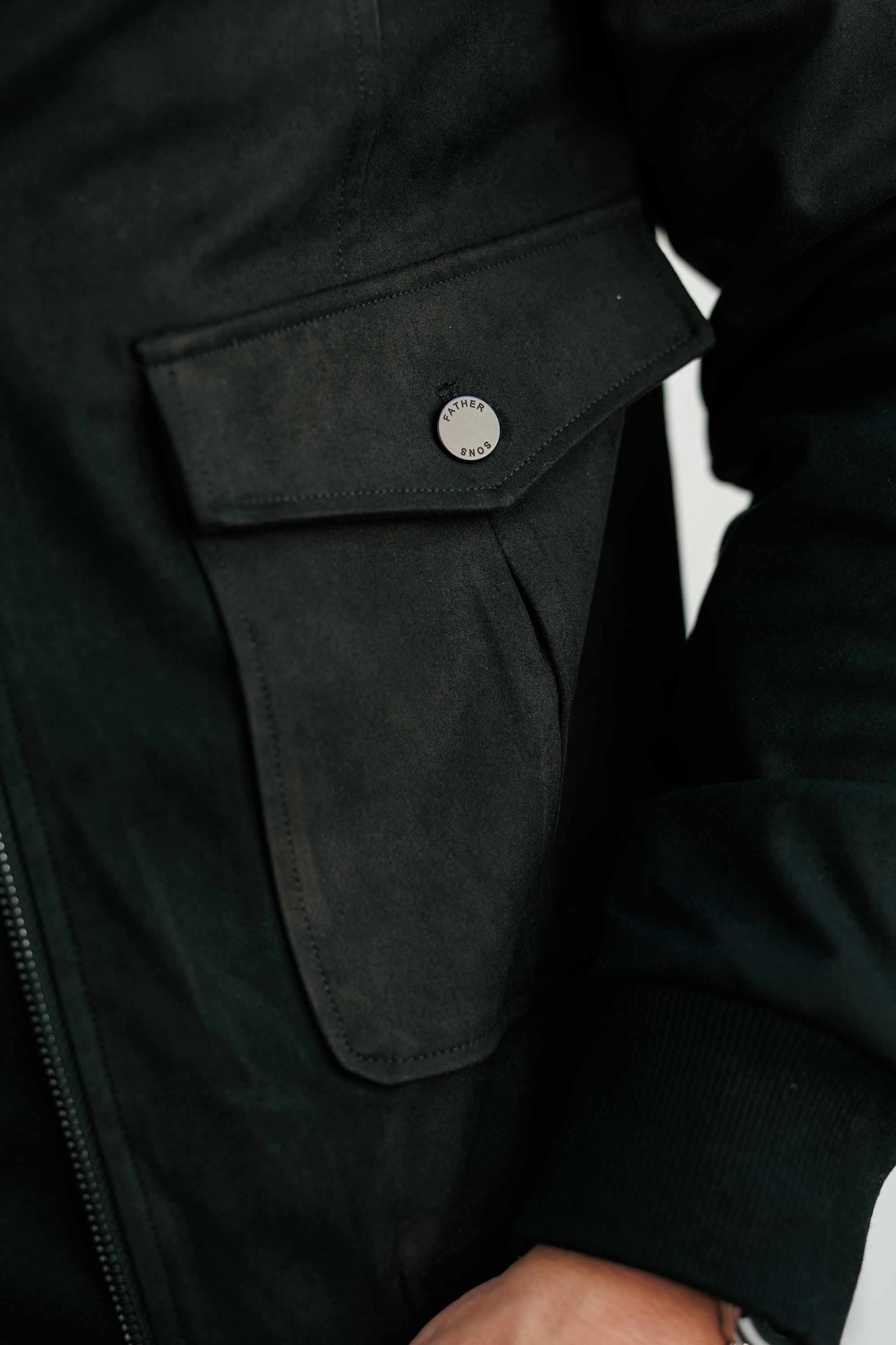 Suede Feel Black Bomber Jacket - FSN227