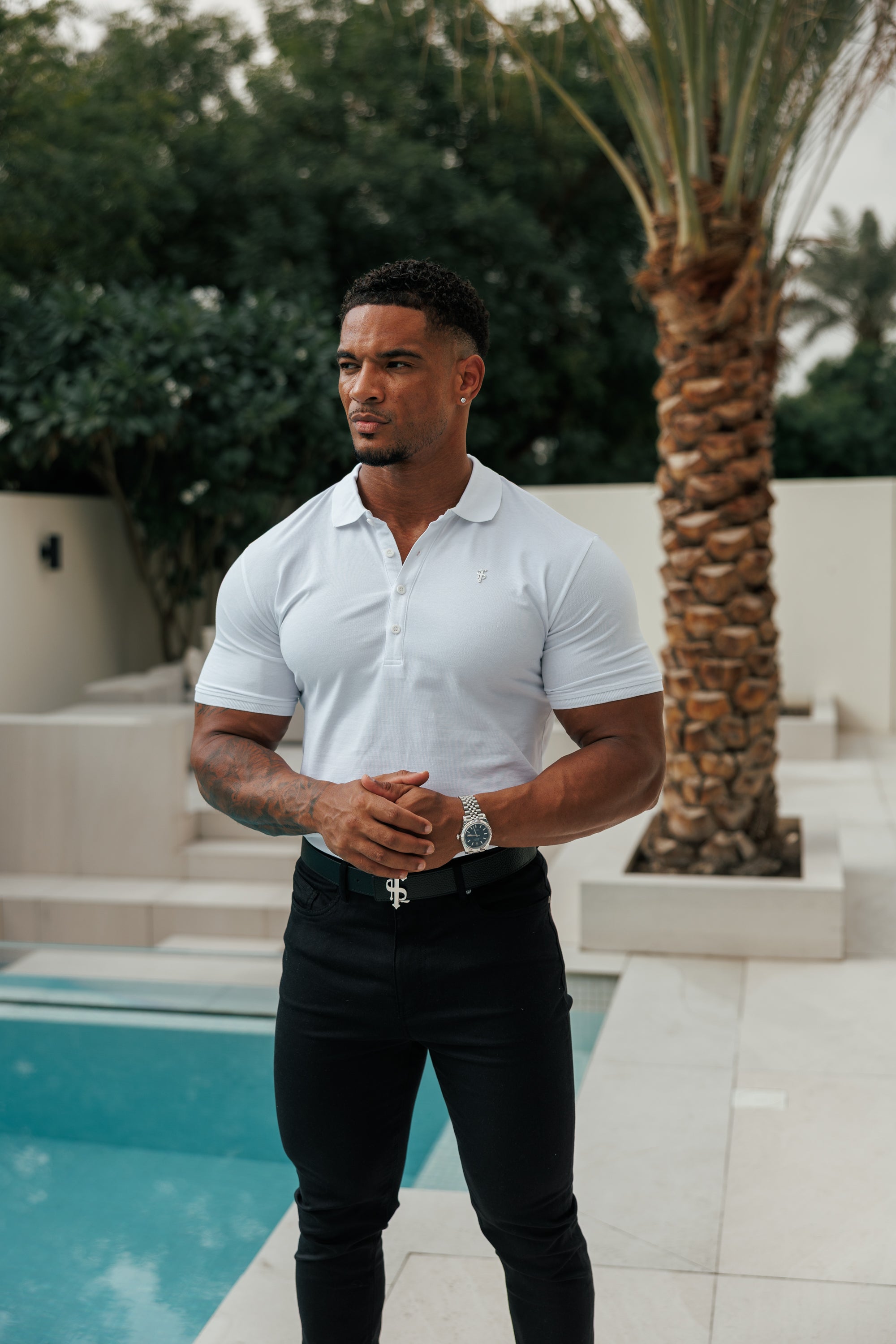 White / Silver Polo Shirt - FSH1404