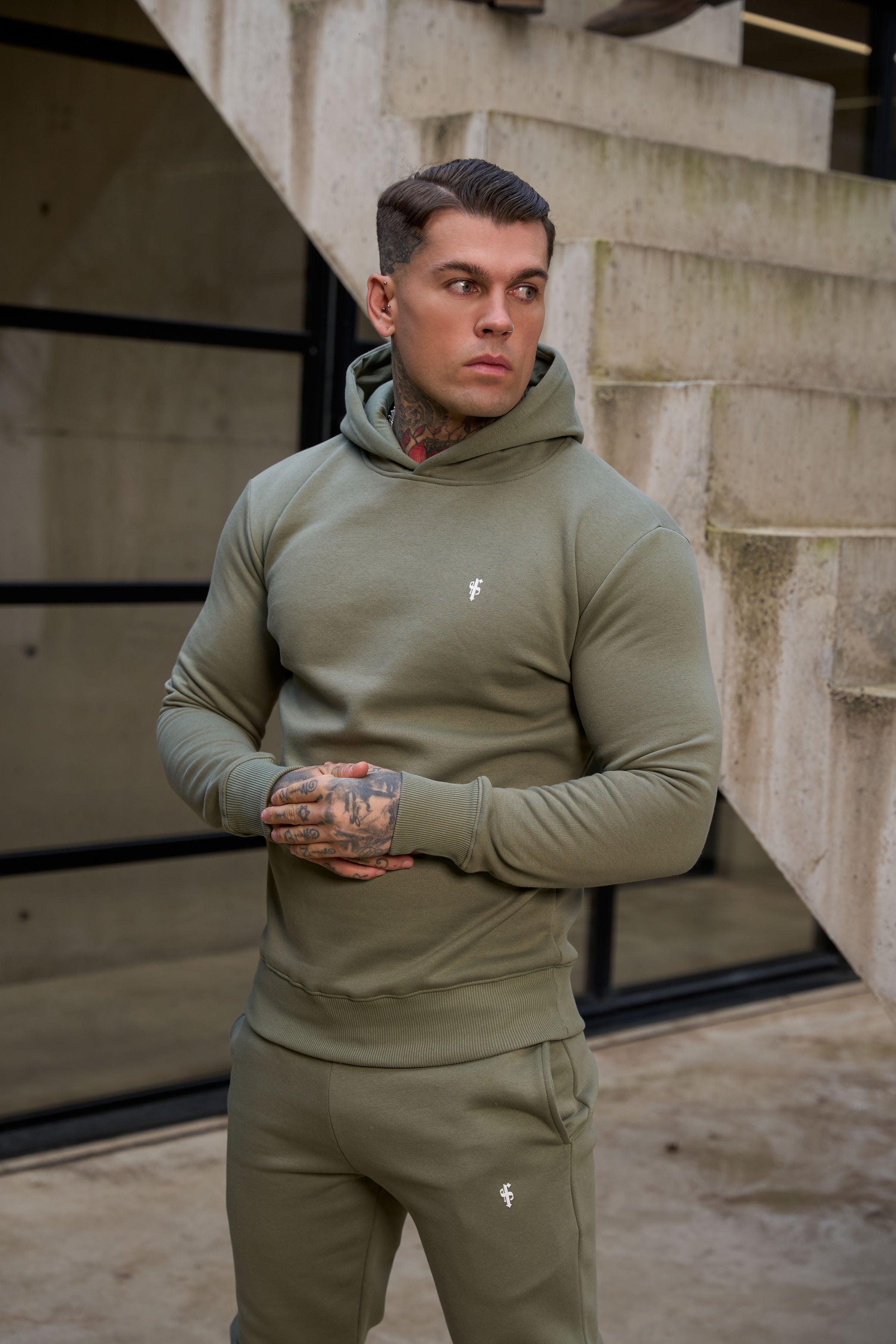 Plain Olive Hoodie With FS Branding - FSH1192