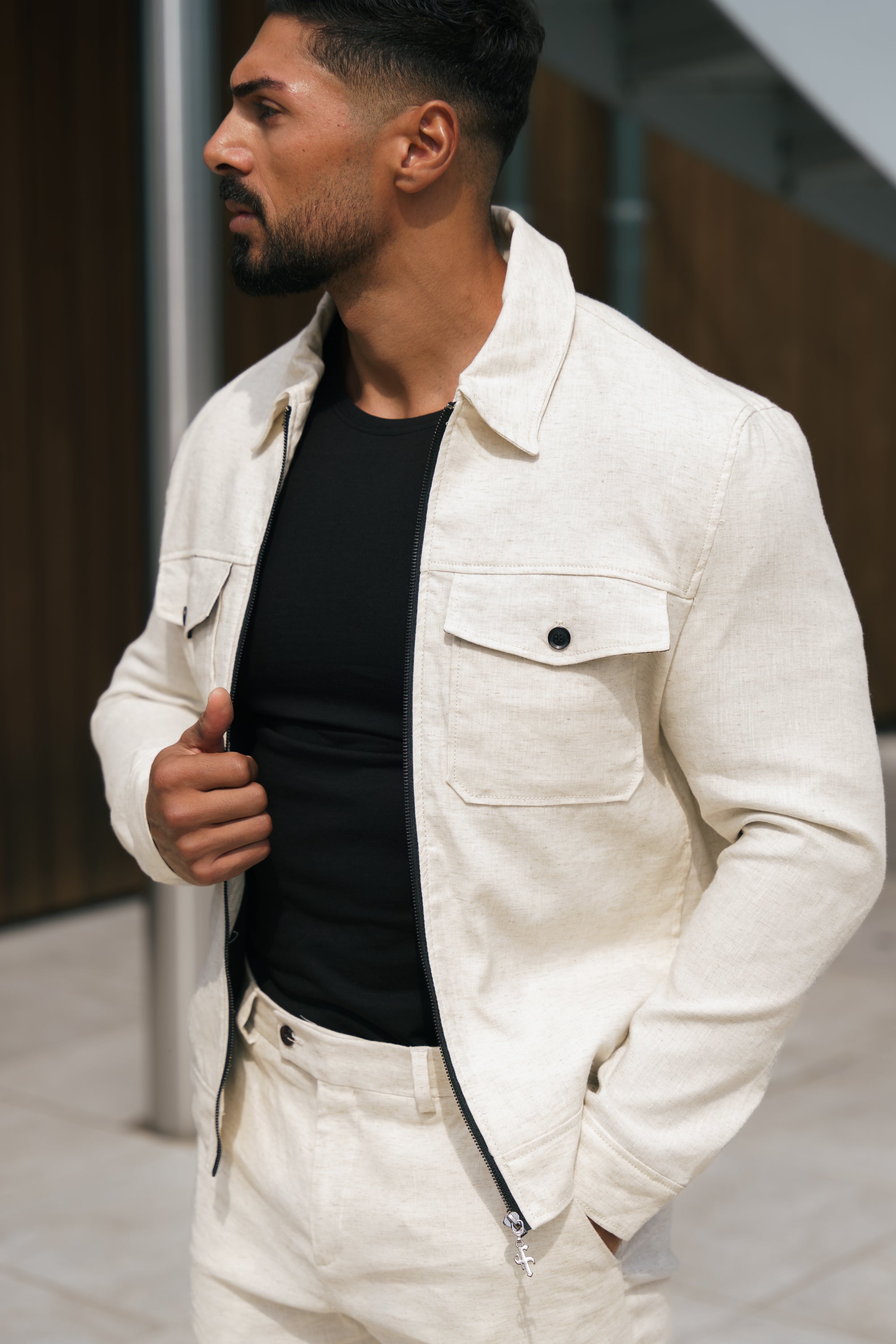 Linen Zipped Jacket - FSCJ001