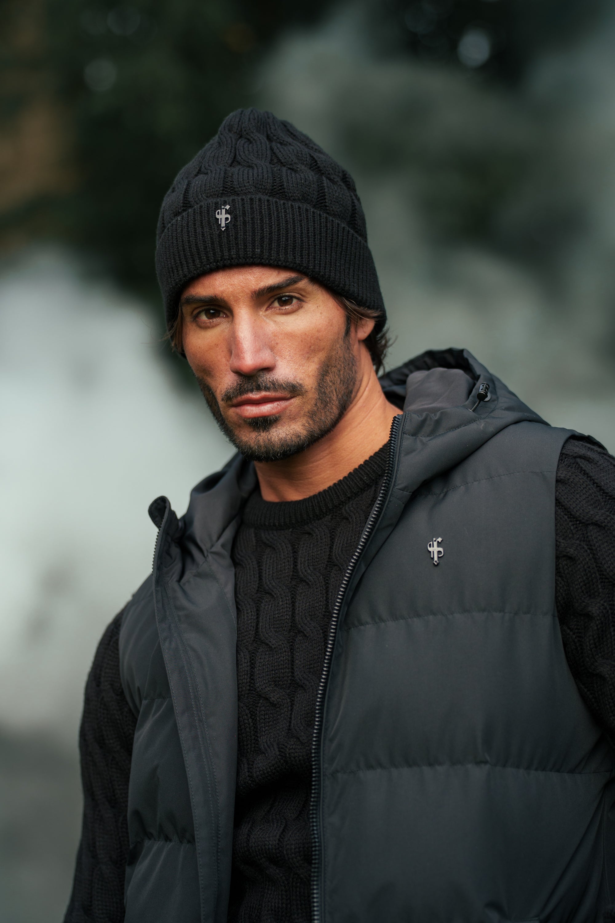 Black Padded Hooded Gilet - FSN235