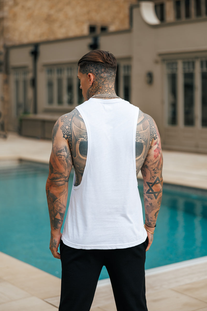 Father Sons Classic Bamboo Dropped Armhole White / Silver Vest - FSH1377