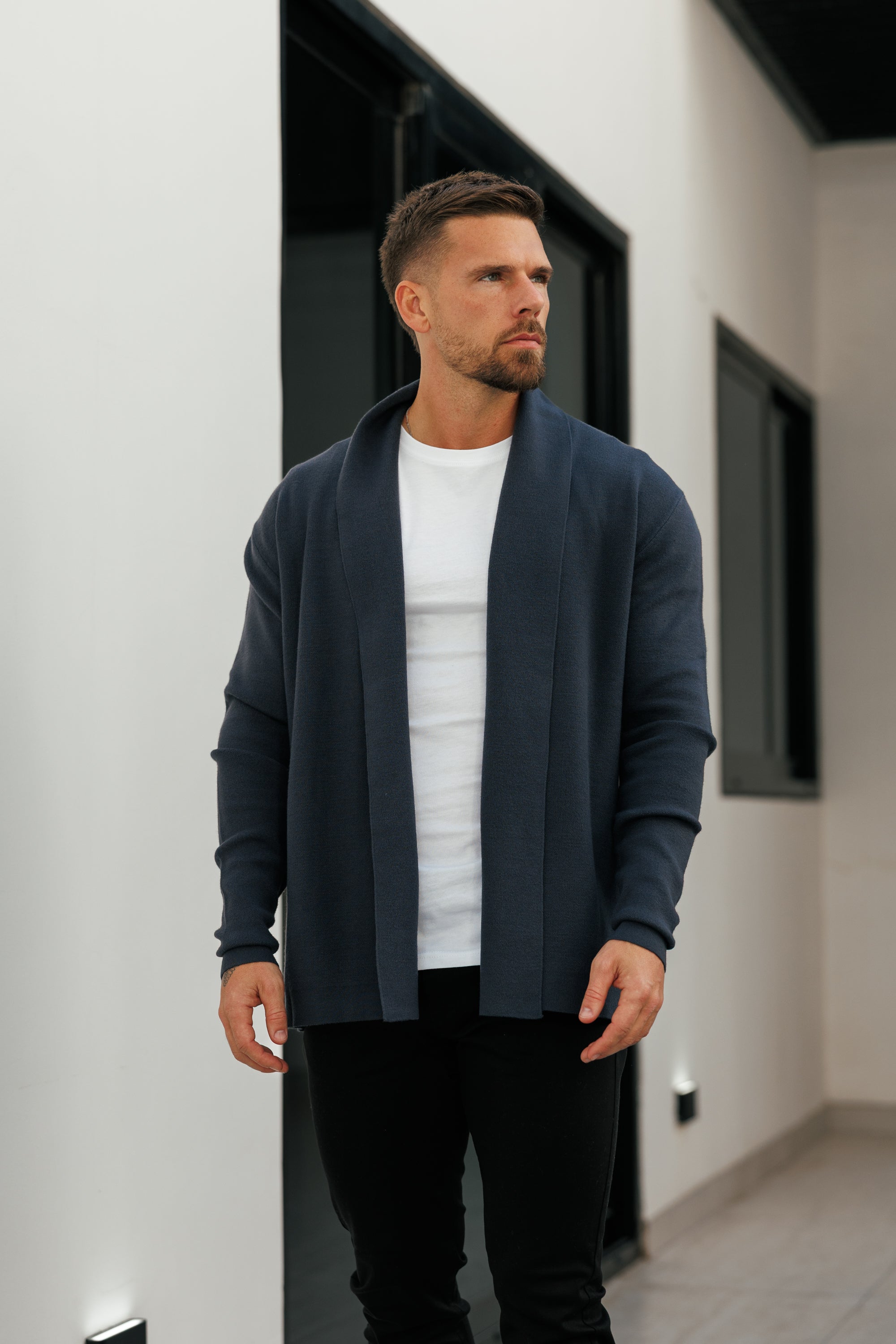 Soft Touch Shawl Cardigan Charcoal -  FSA004