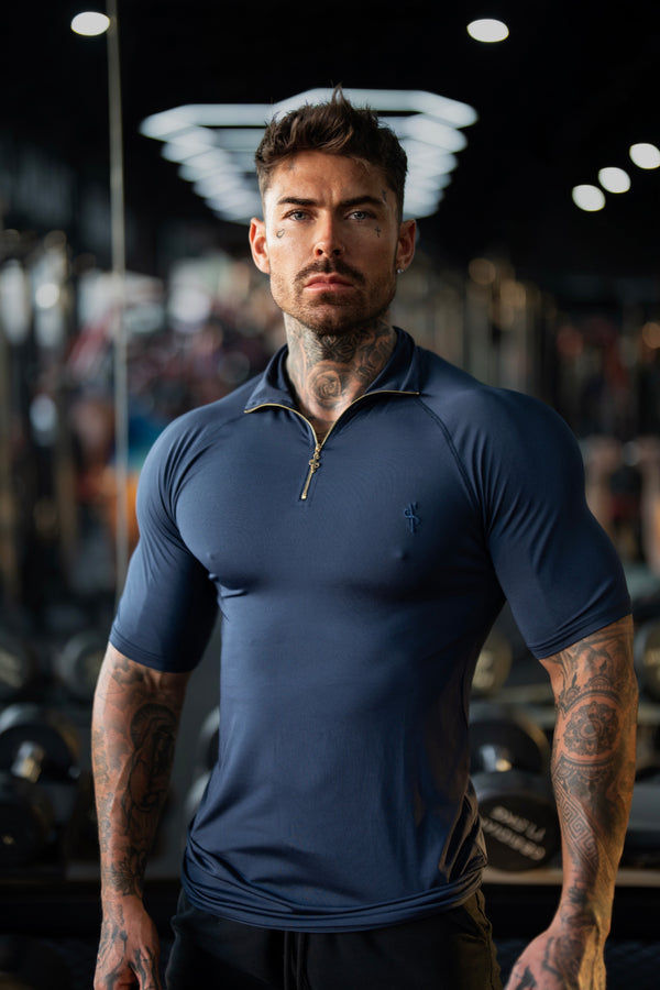 FS SS Navy Half Zip Gym Top - FSH1312