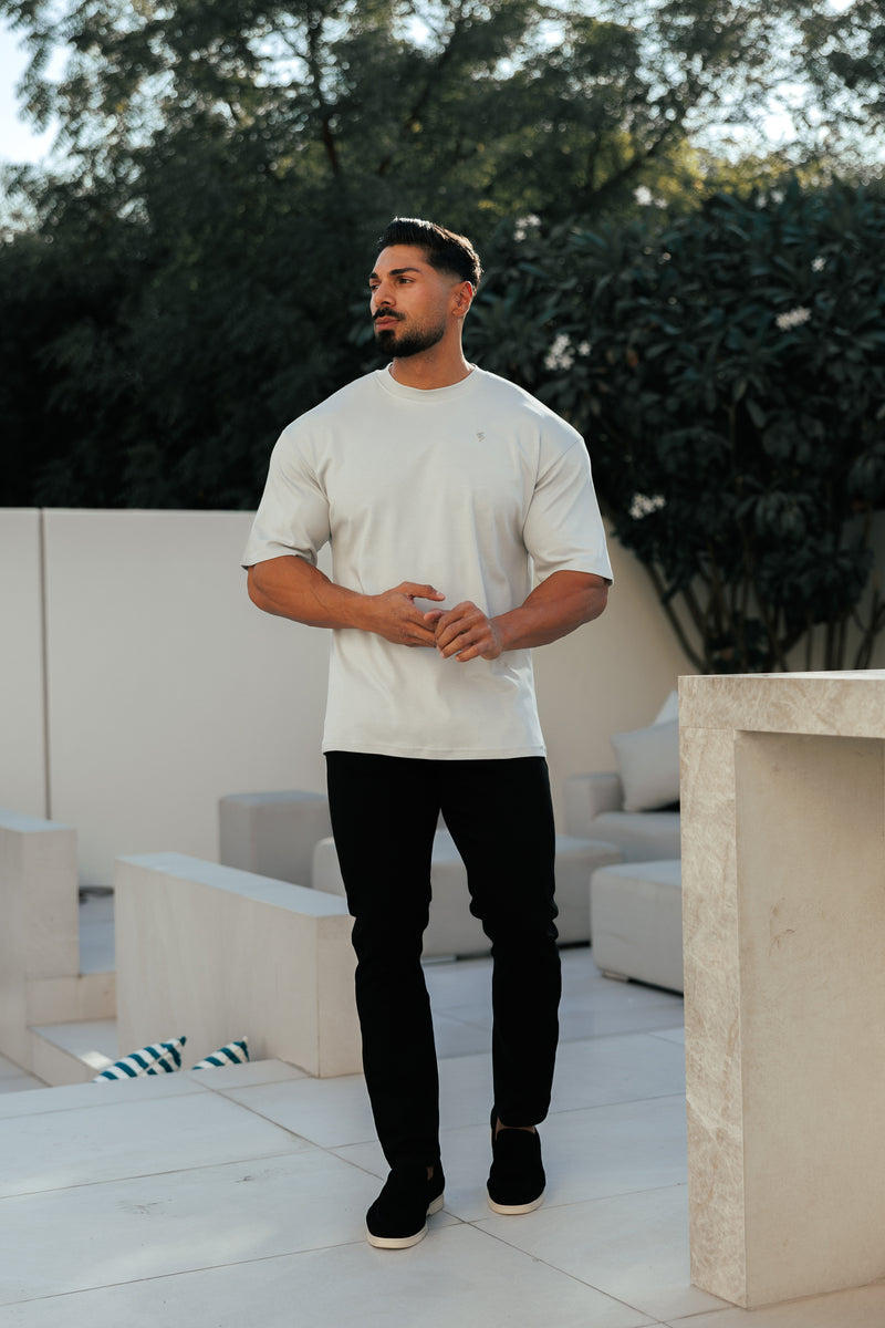 Father Sons Classic Light Grey / Silver Oversized Crew T Shirt - FSH1421