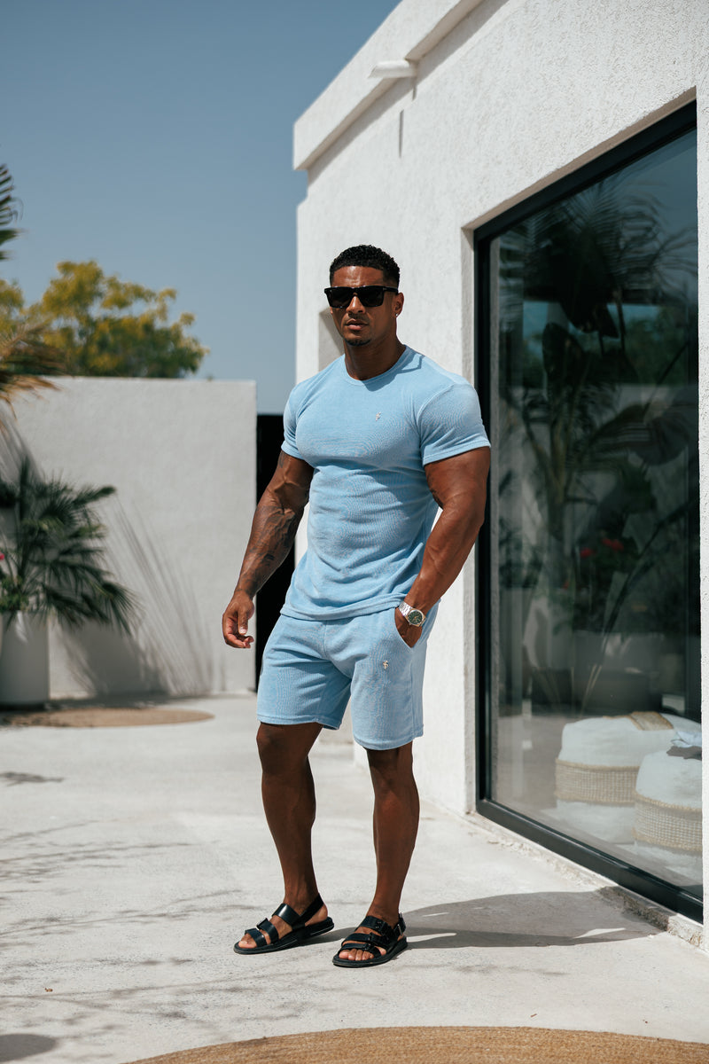 Father Sons Light Blue Towelling Crew T Shirt - FSH660 (PRE ORDER 25TH JULY)
