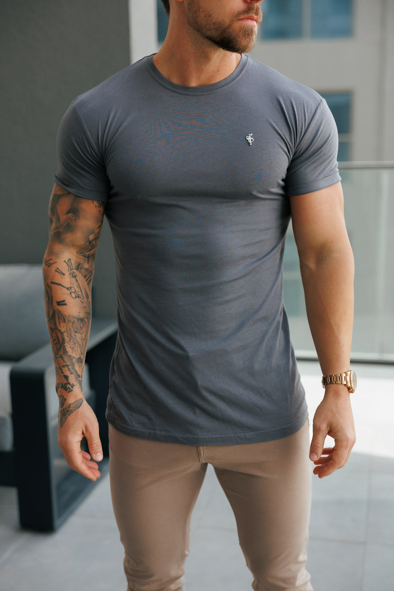 Father Sons Charcoal / Silver Bamboo Crew T Shirt - FSH1212
