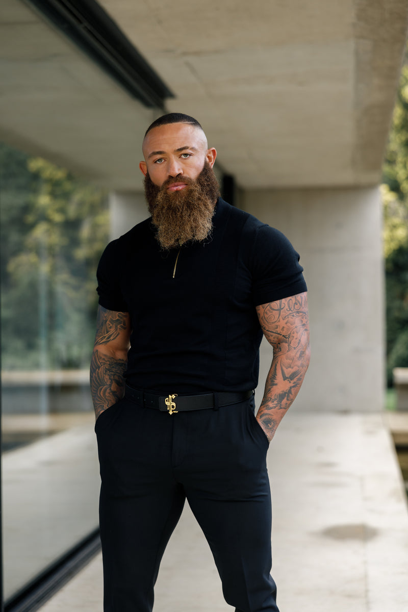 Father Sons Black / Tan Leather Reversible Belt with Gold FS Buckle - FSBELT001 (PRE ORDER 19TH DECEMBER)