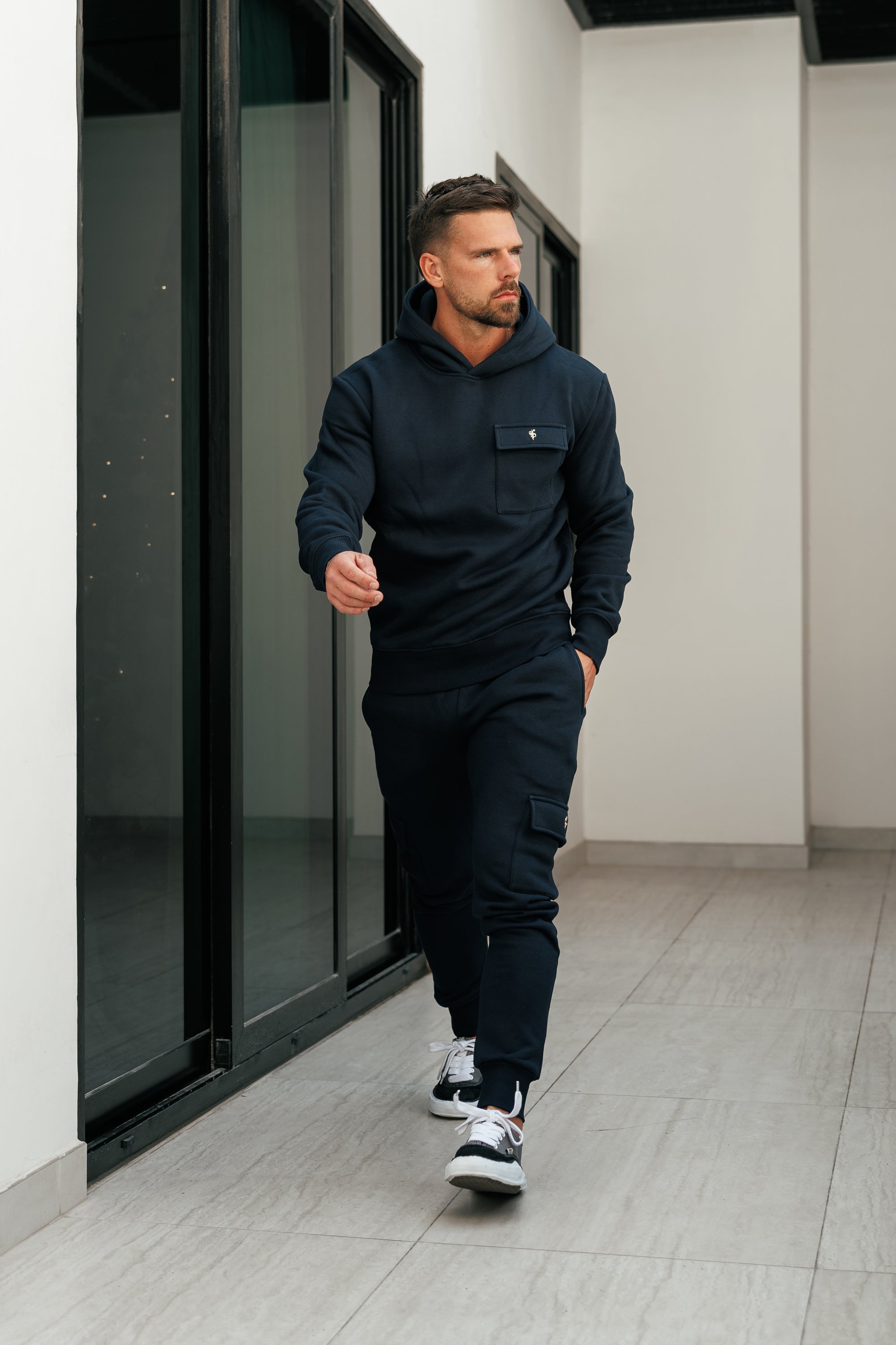 Navy / Gold Cargo Hoodie - FSR038