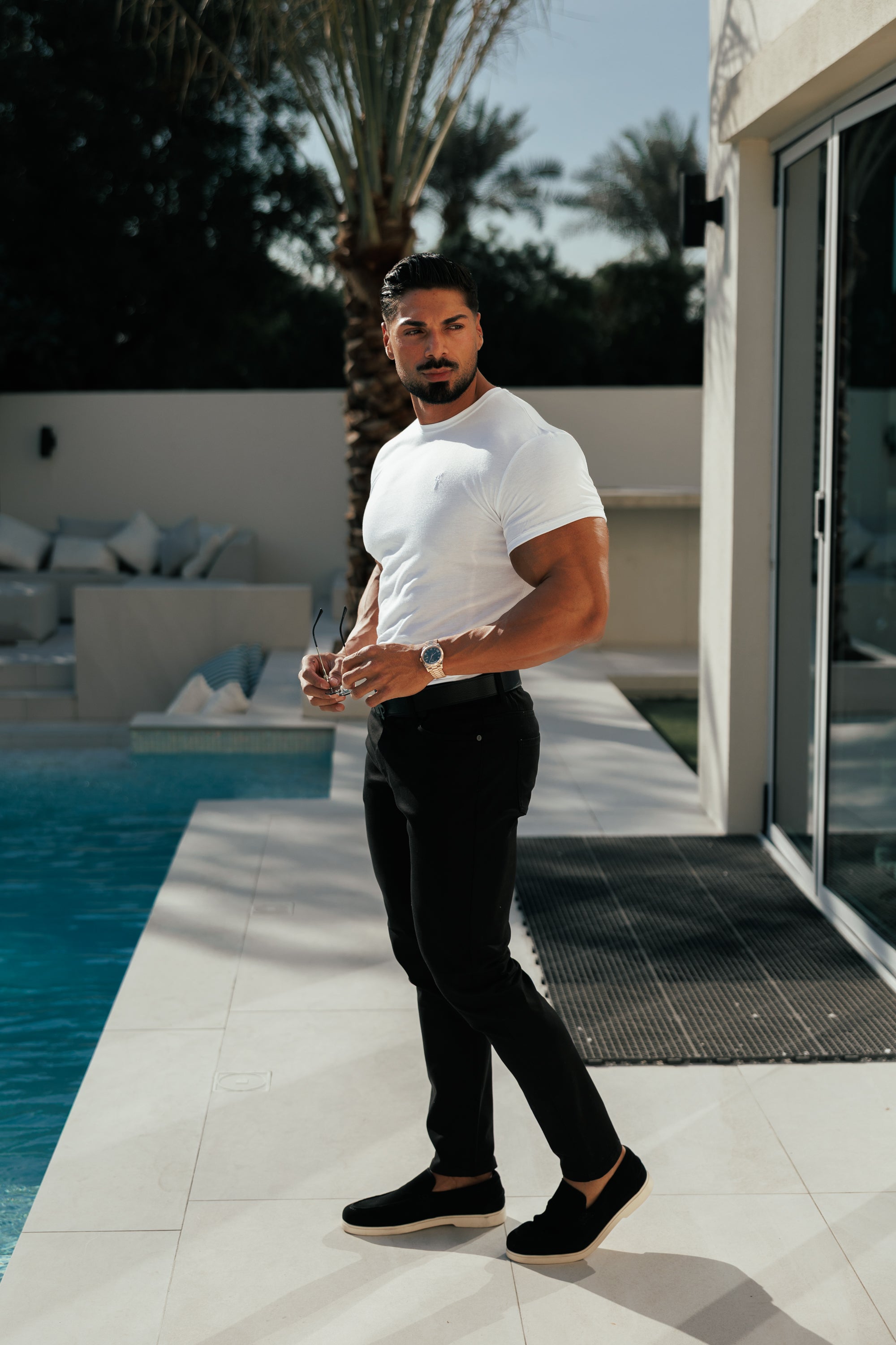 White Bamboo Crew T Shirt - FSH576