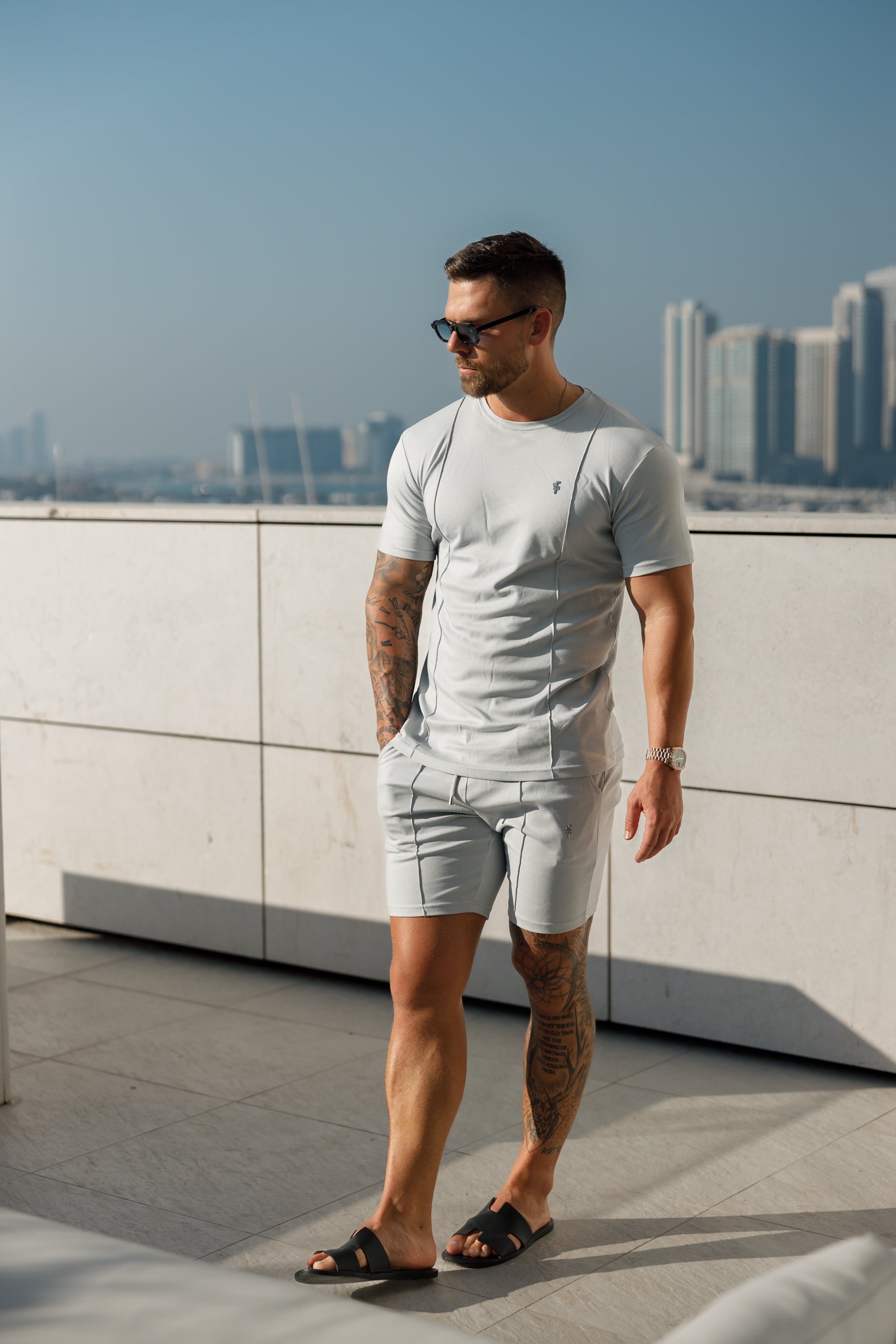 Beige Elasticated Drawstring Pintuck Shorts