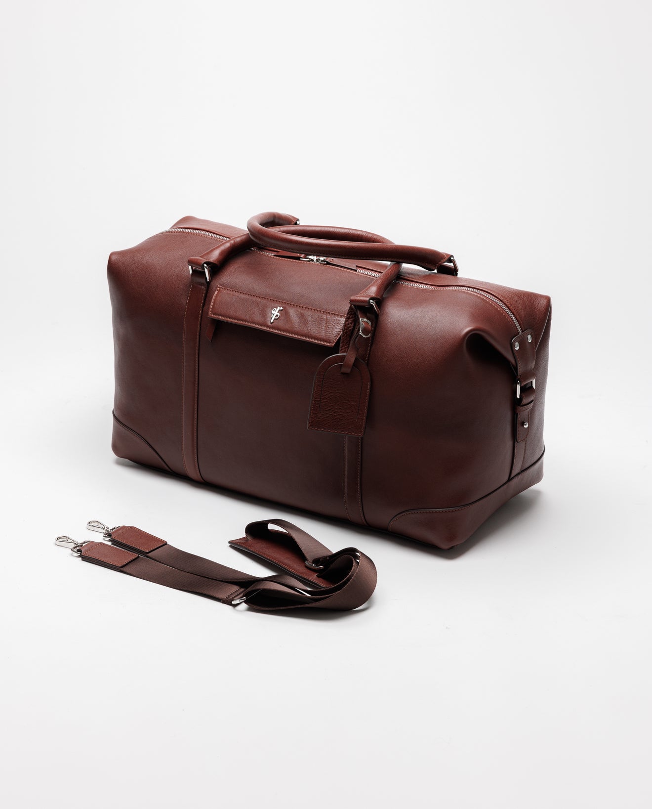 Black Leather Holdall Bag