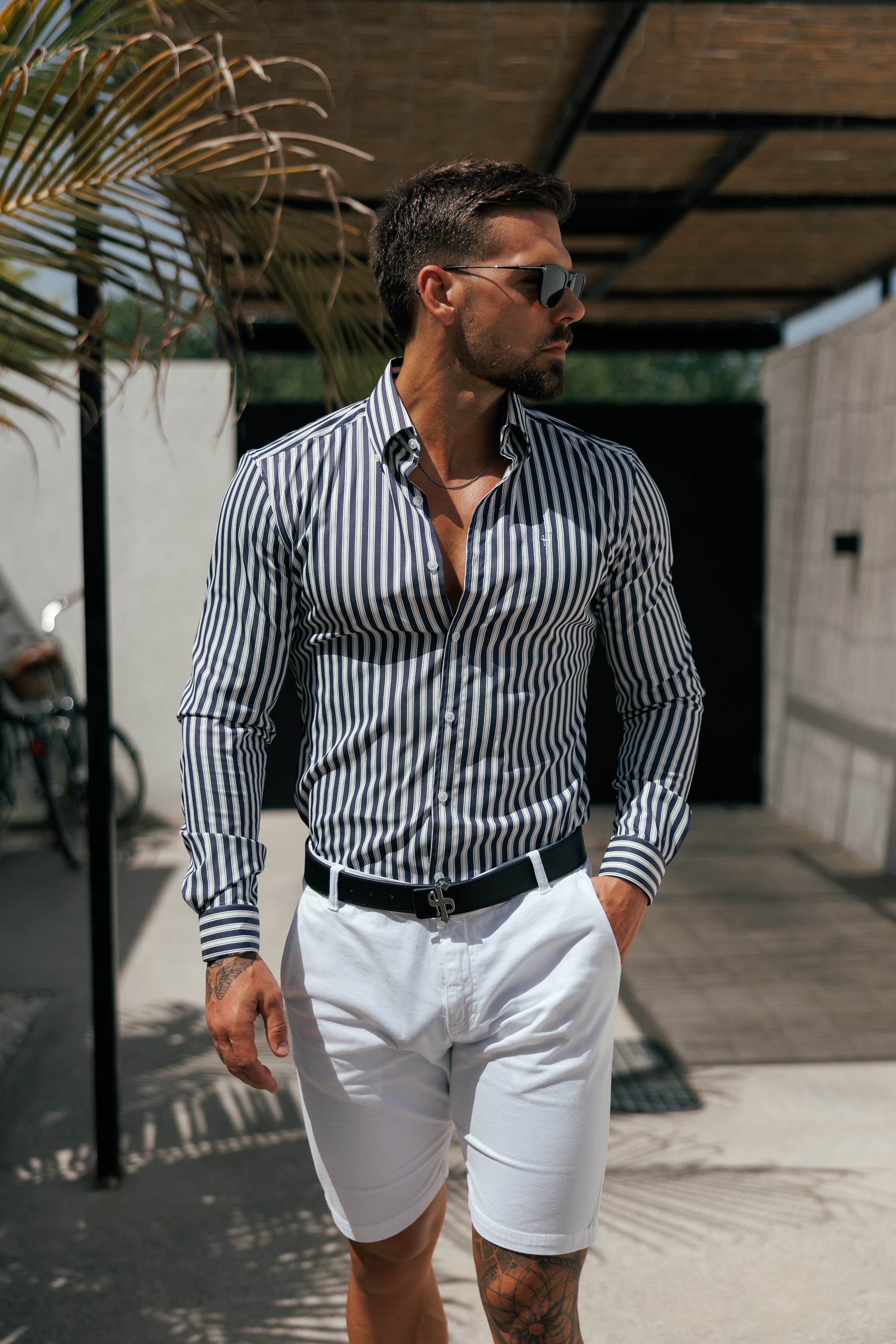 Slim Fit Ecru Chino Shorts - FSH228