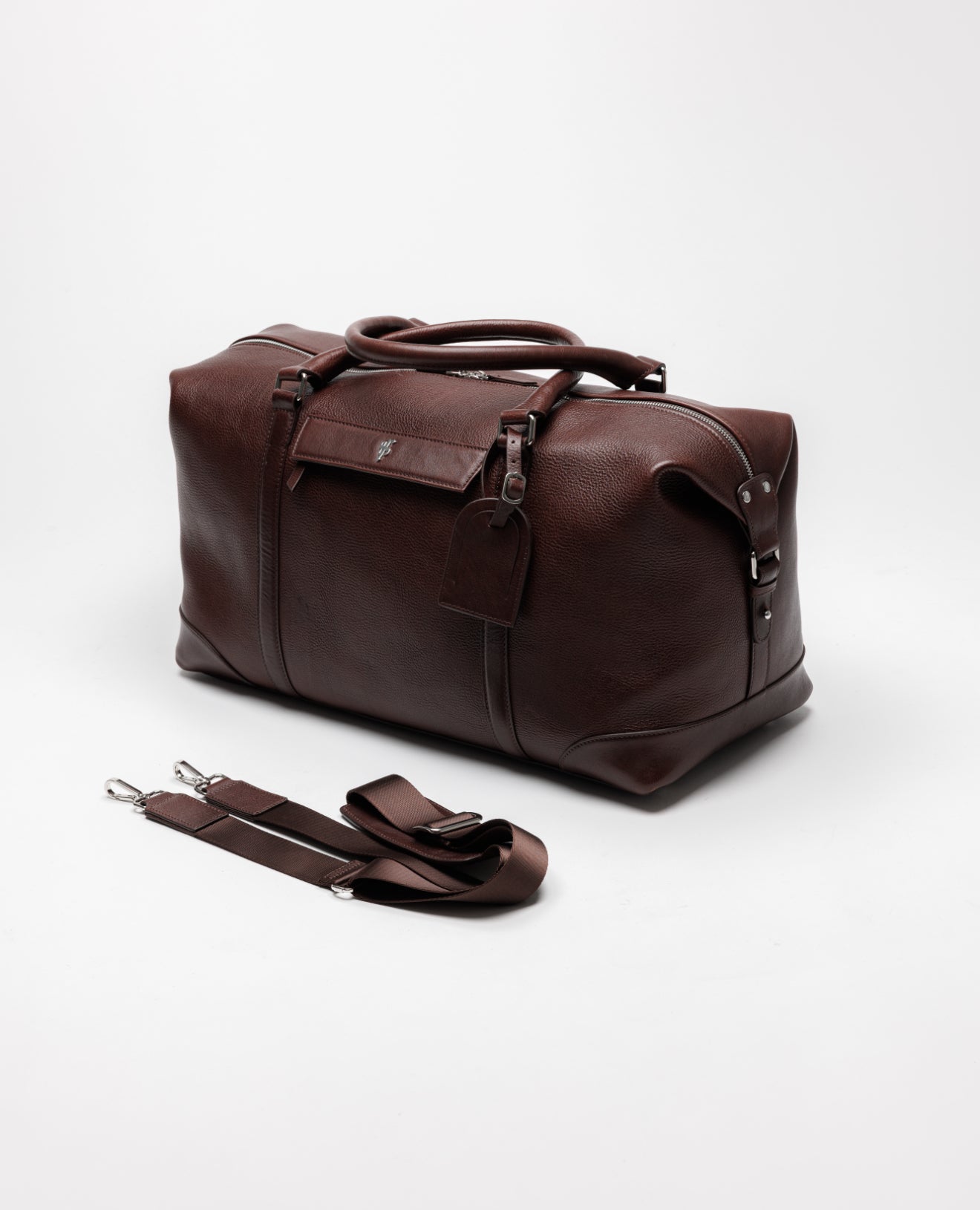 Black Leather Holdall Bag