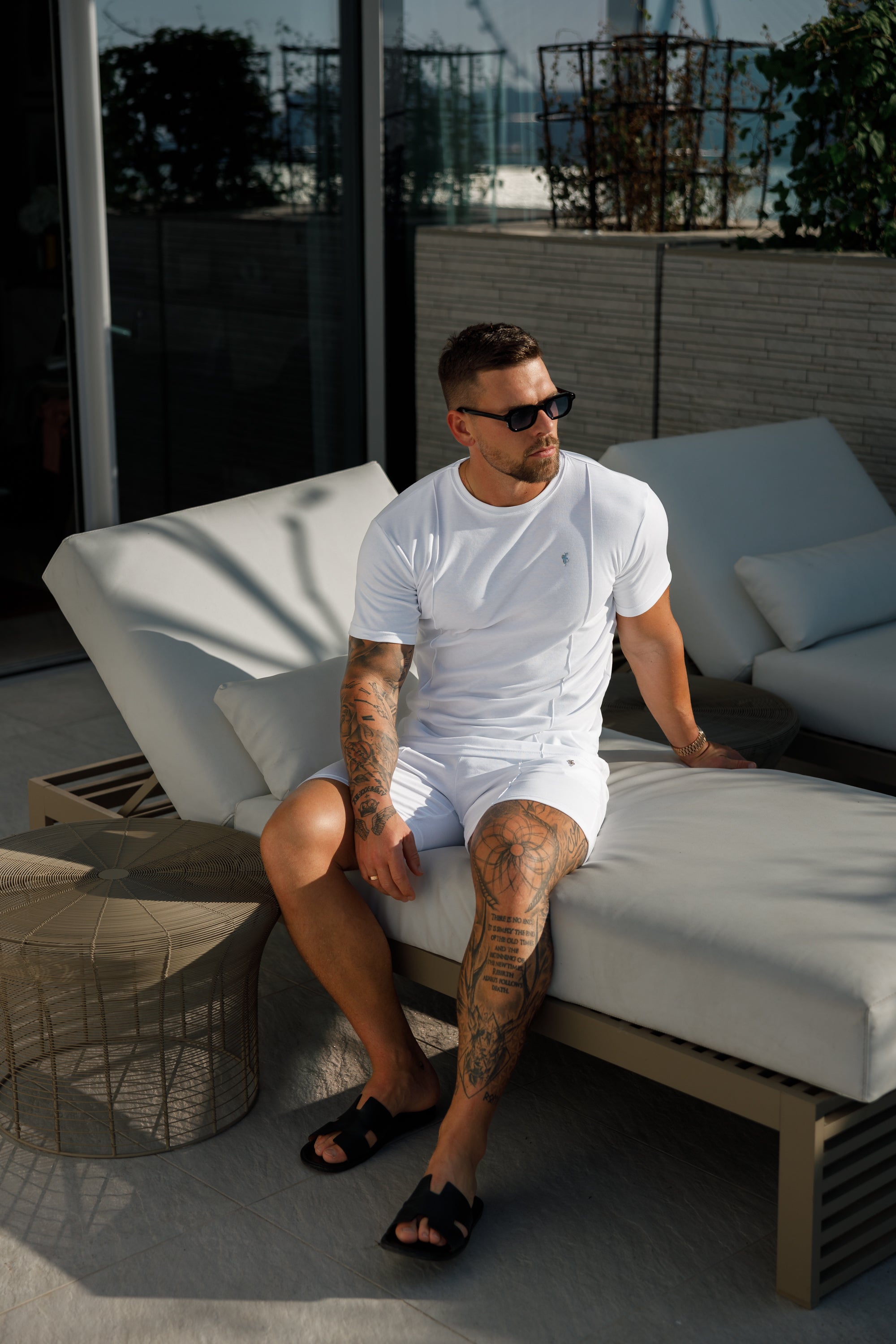 White / Silver Elasticated Drawstring Pintuck Shorts - FSH1054