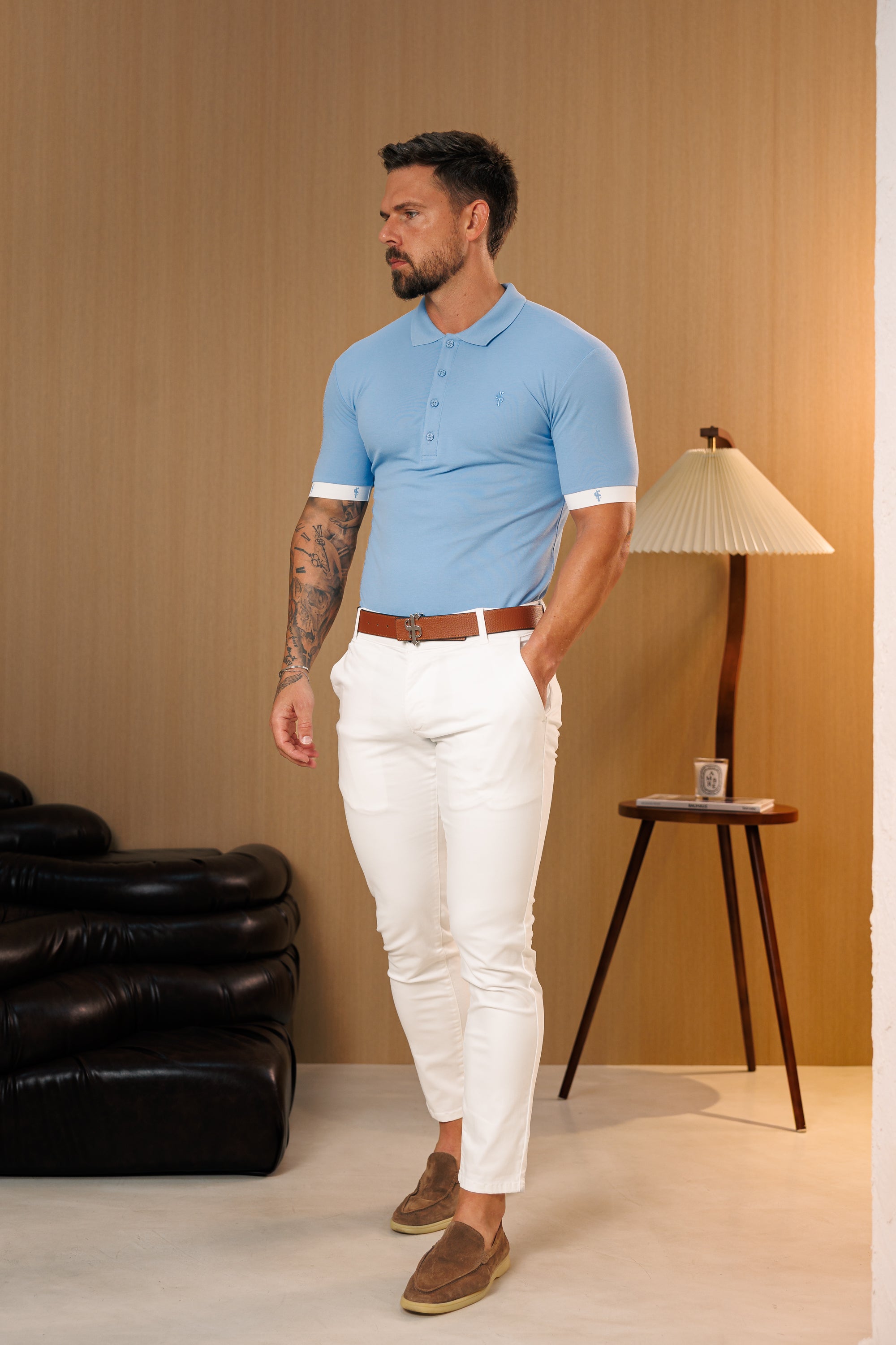 Light Blue Polo with FS Elastic Sleeve Branding - FSH1555