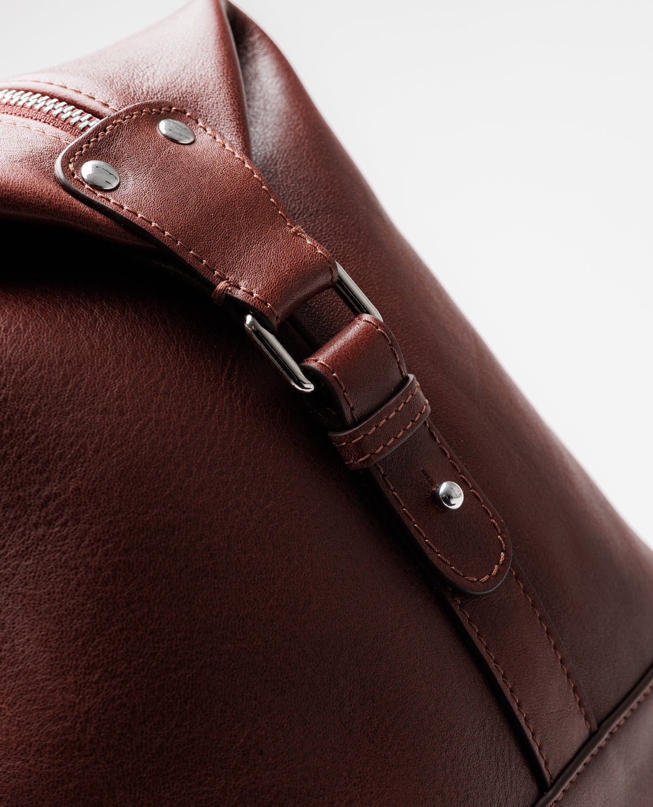 Dark Tan Leather Holdall Bag - FSH202