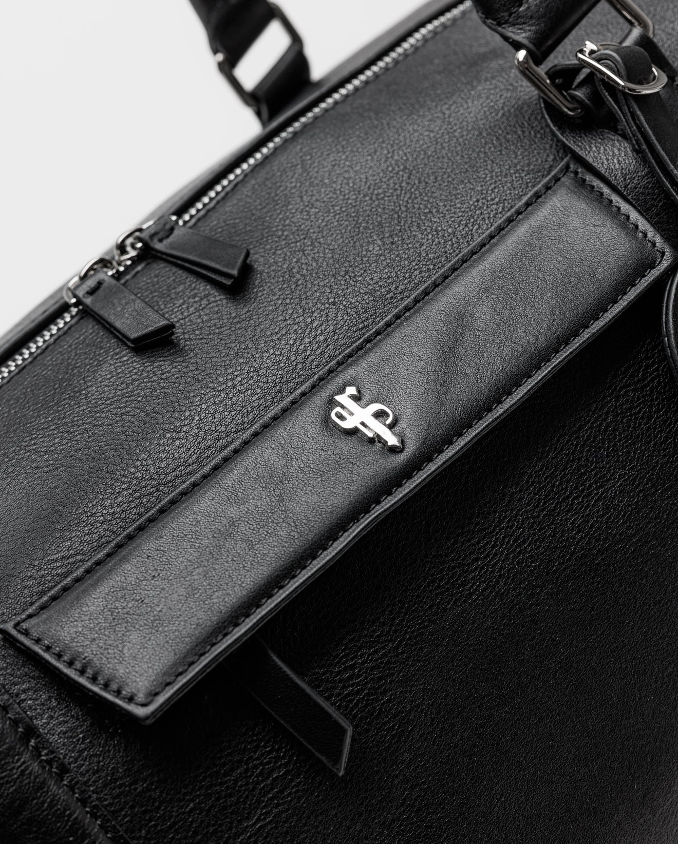 Black Leather Holdall Bag - FSH201