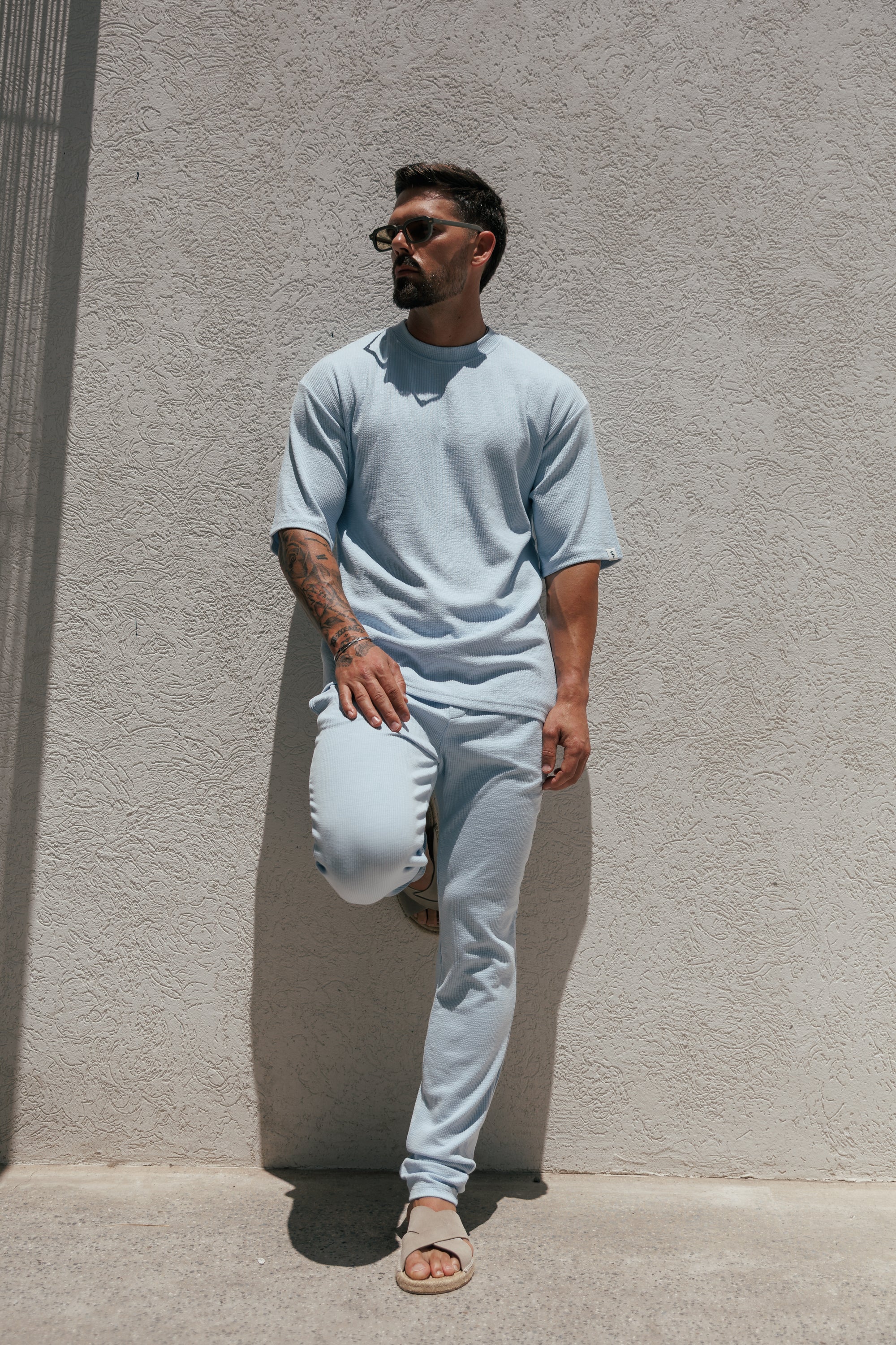 Jersey Cord Slim Light Blue Trousers - FSR090 (PRE ORDER 12TH JUNE)