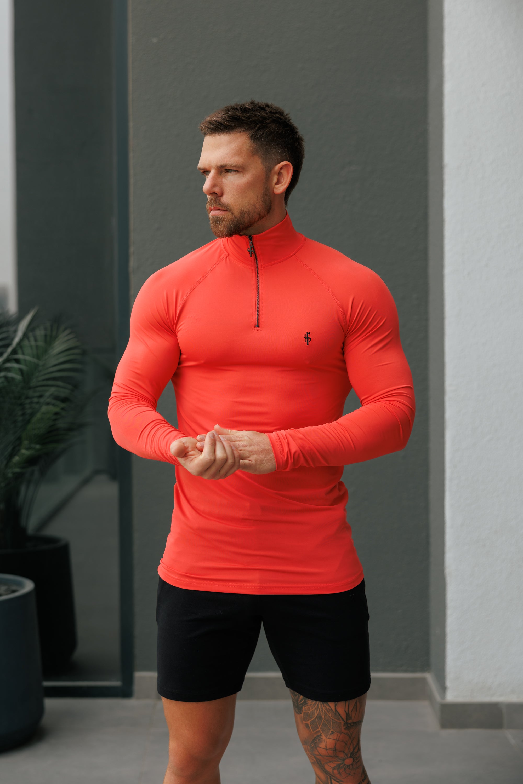 LS Coral Half Zip Gym Top - FSH1284