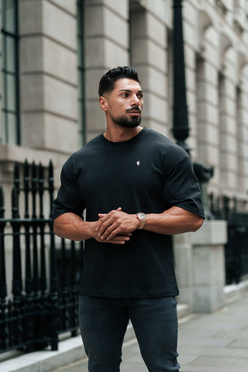 Father Sons Classic Black / Gold Oversized Crew T Shirt - FSH1373