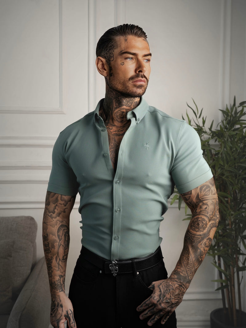 FS Super Slim SS Olive Scuba with Button Down Collar - FS1190