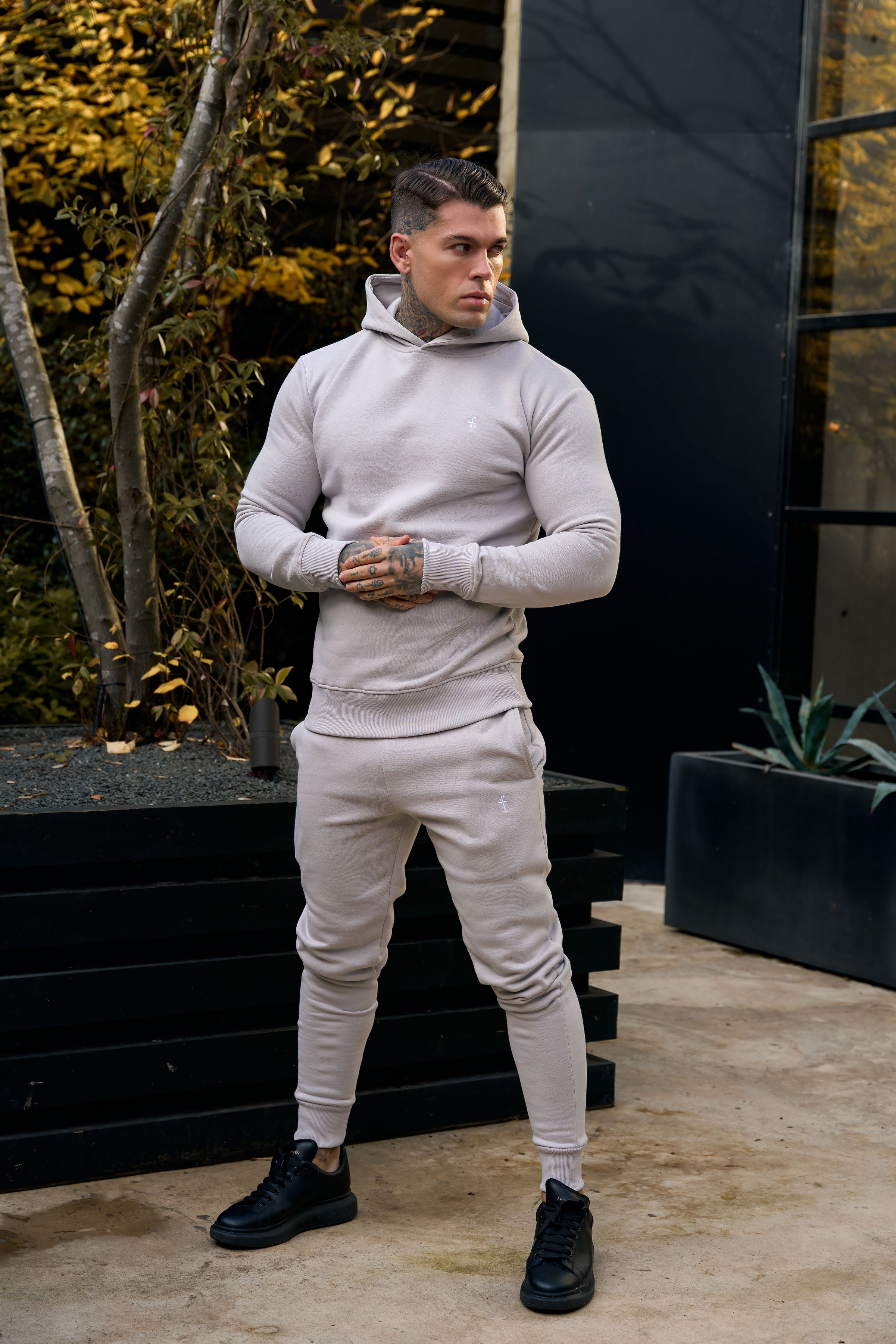 FS Plain Light Grey Hoodie With FS Branding - FSH1190 