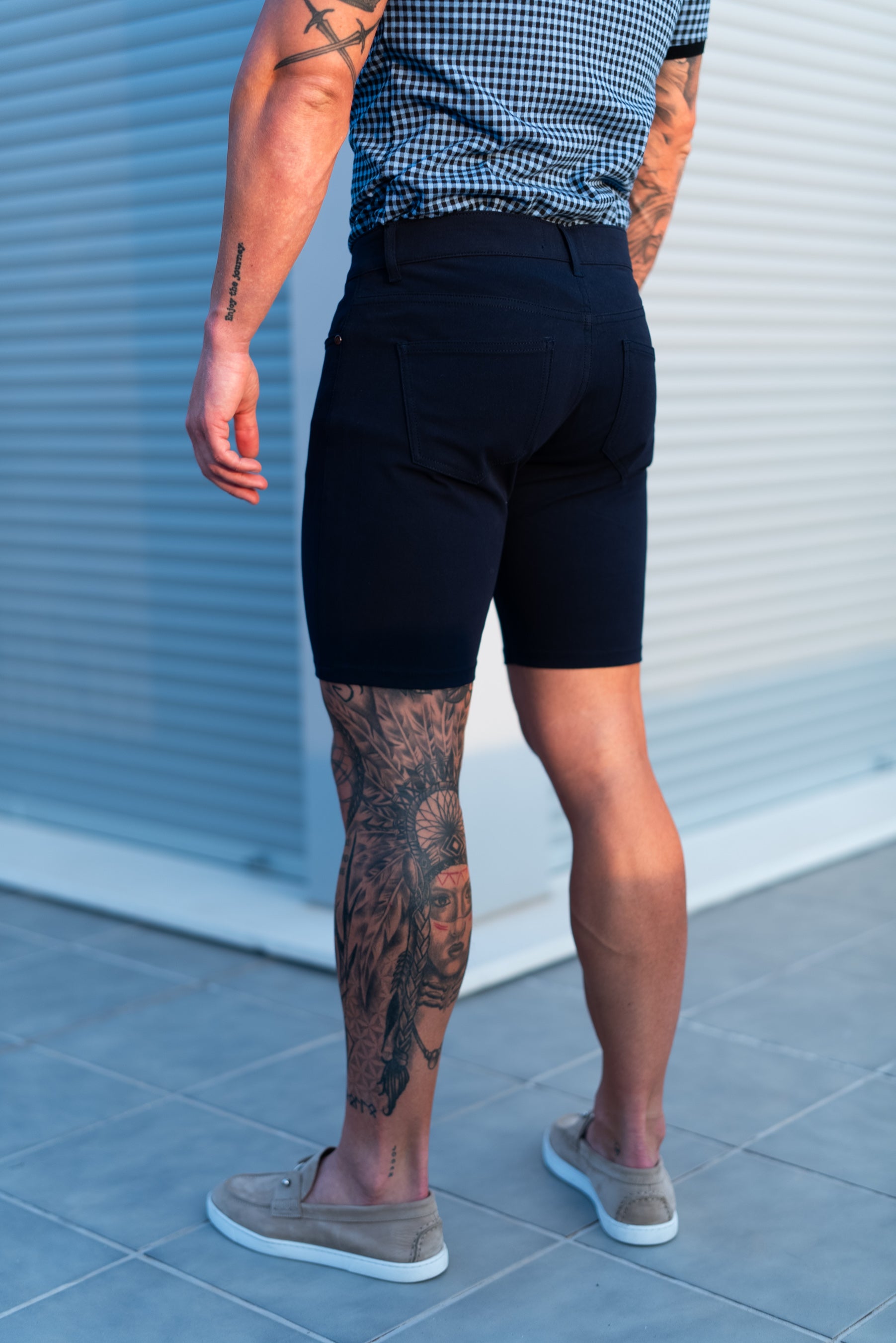 Ultra Stretch Navy Denim Shorts - FSJS004