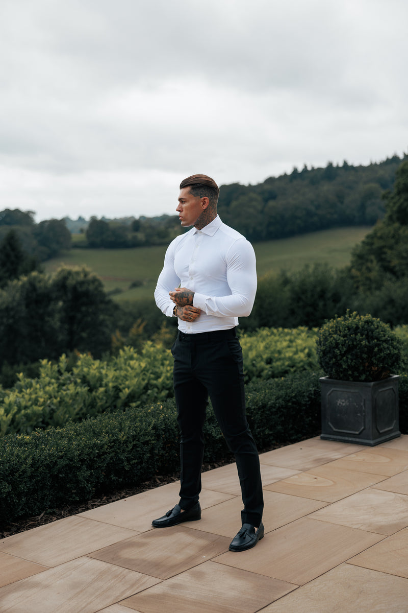 Father Sons Relaxed Formal Black Stretch Trousers - FSTR020 RELAXED