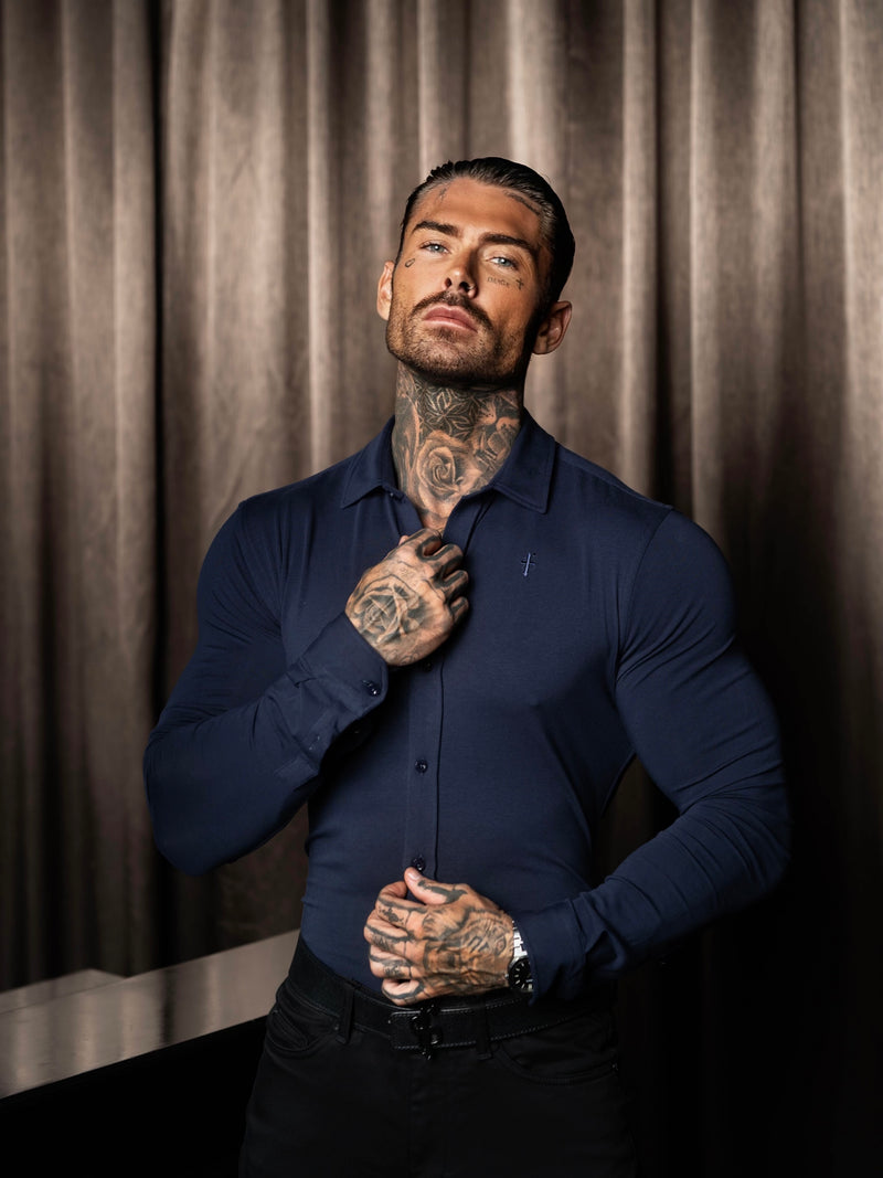 Father Sons Fitted Navy Long Sleeve Jersey - FSD006