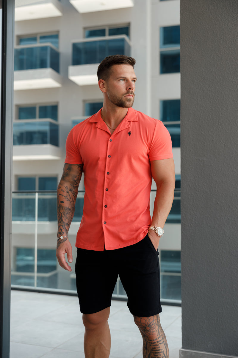 Father Sons Stretch Coral Pique Revere Shirt Short Sleeve - FSH1080