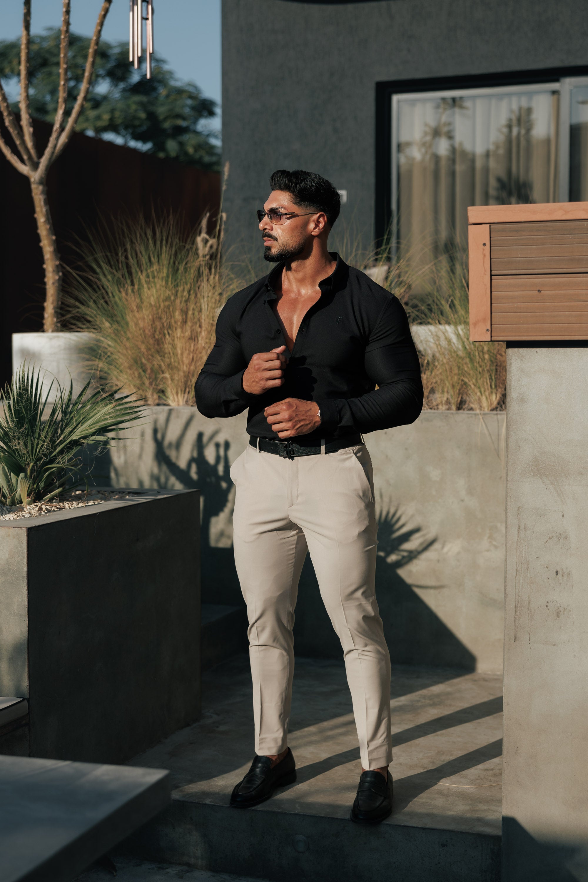 Father Sons Slim Formal Taupe Stretch Pants - FST022  
