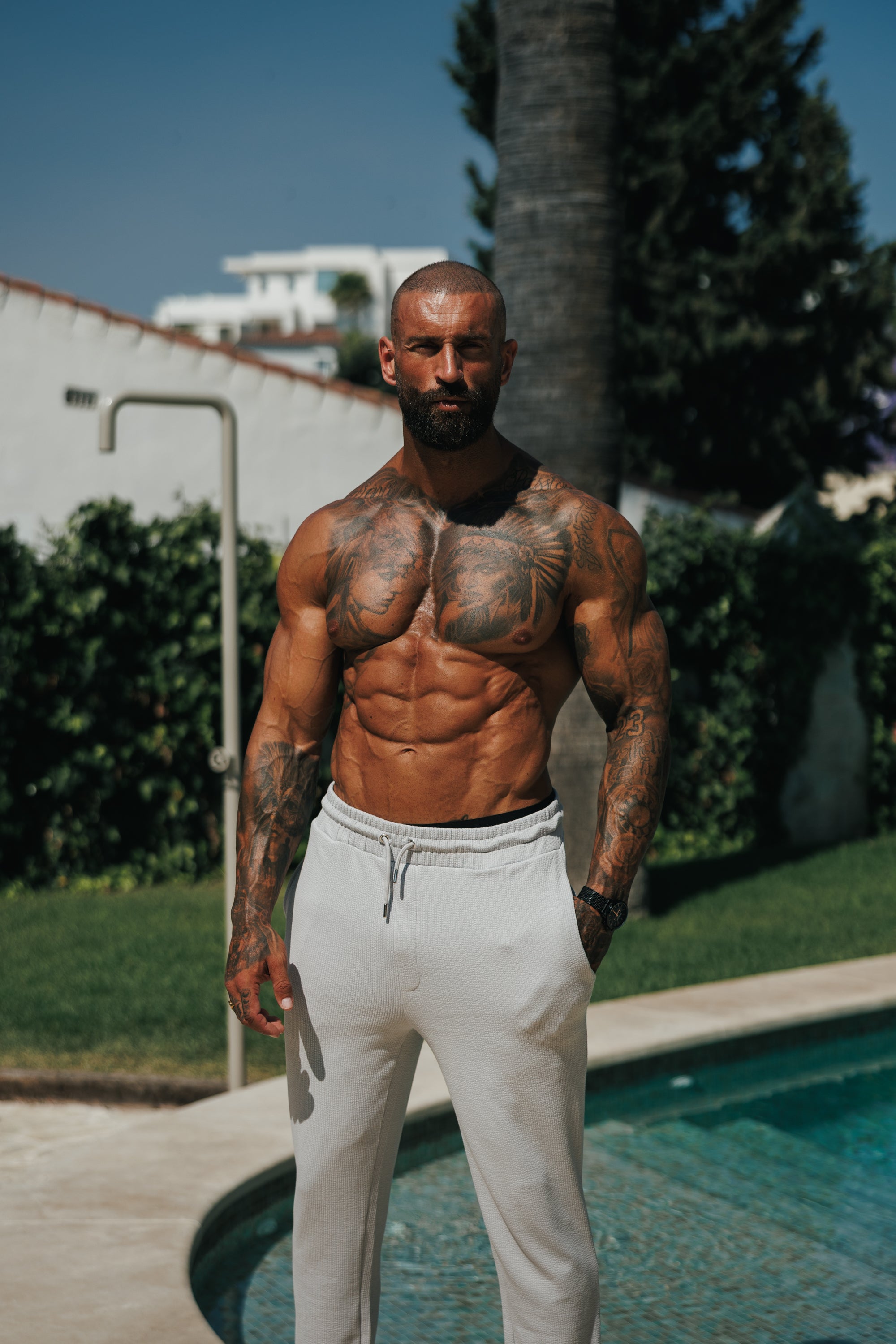 Jersey Cord Slim Light Grey Trousers - FSR091 (PRE ORDER 30TH JUNE)