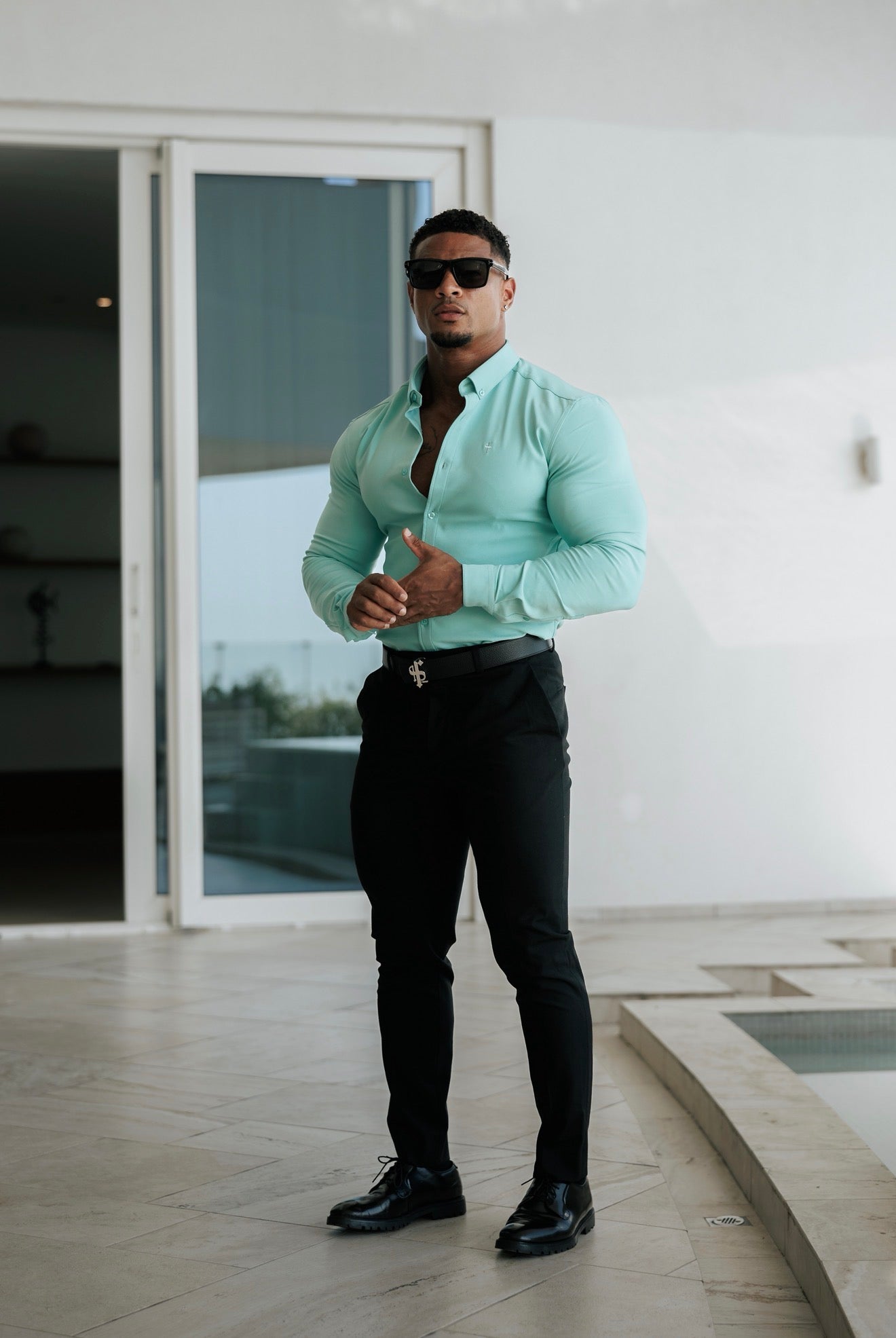 Slim Formal Black Stretch Trousers - FST037